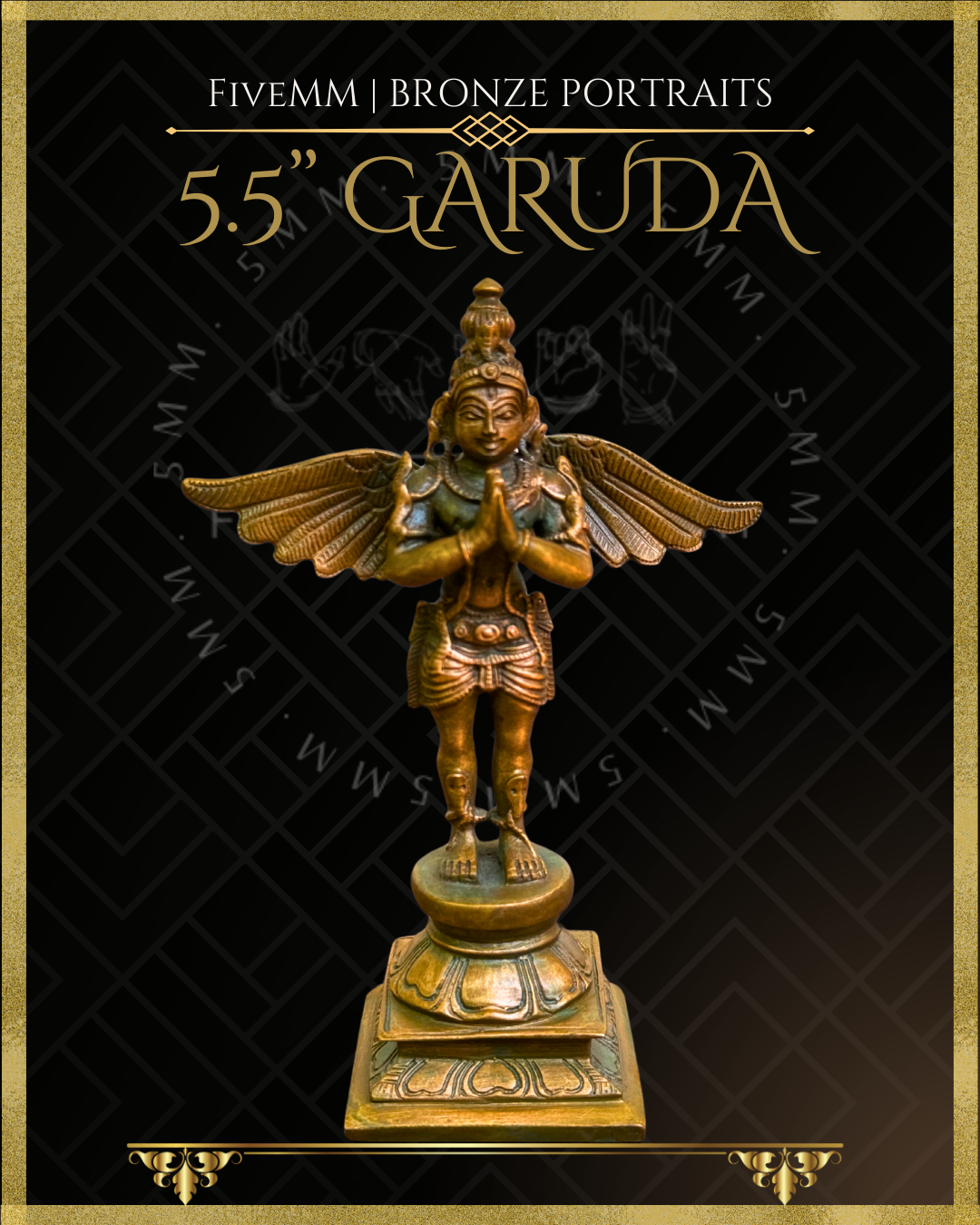 Garuda Panchaloha Bronze statue – Shilpa Sastra iconography, handcrafted lost wax casting – Front view