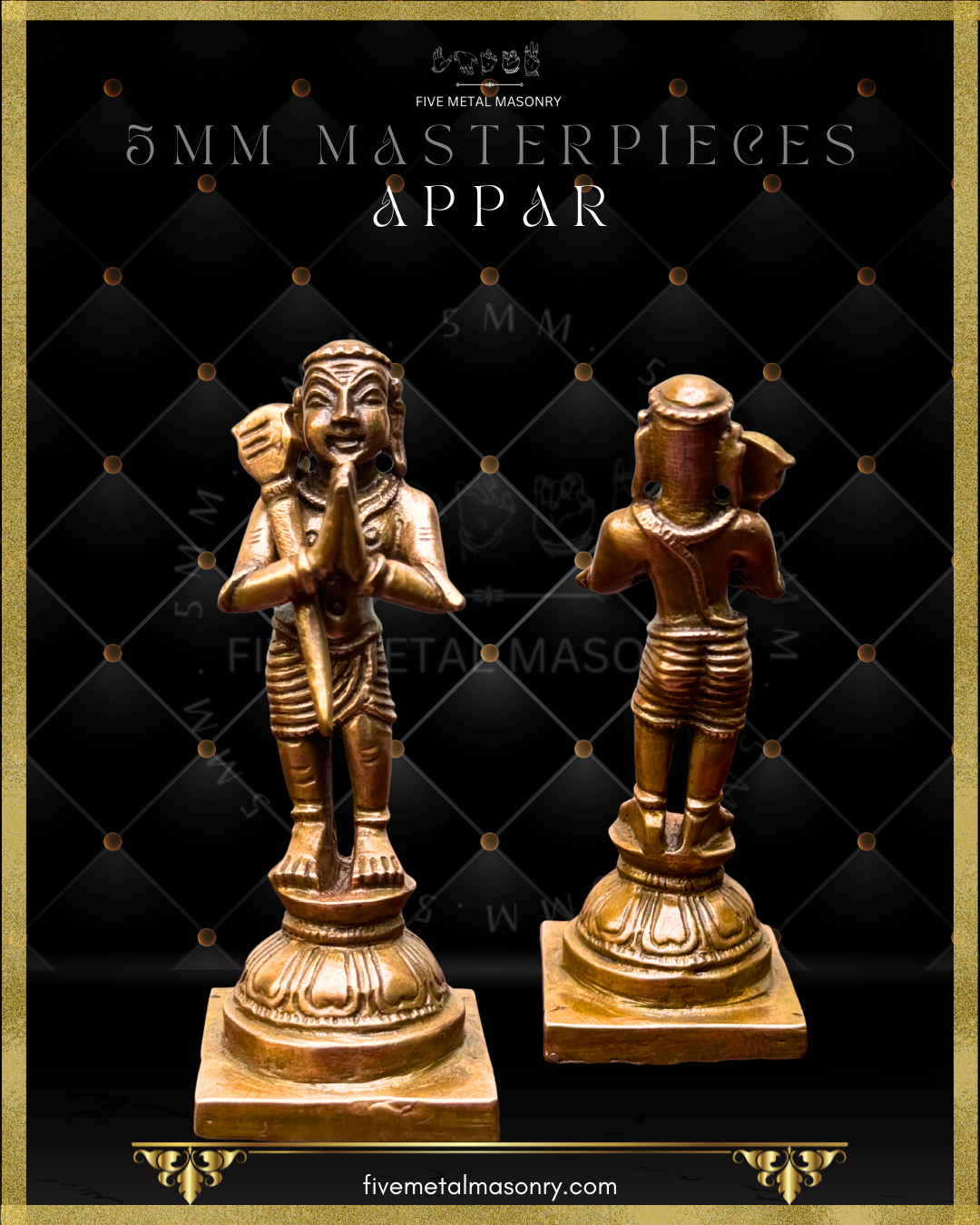 Tamil Saiva Saints - Naalvar- Appar- Panchaloha Bronze statue -  Masterpieces Collection- Front and Rear view