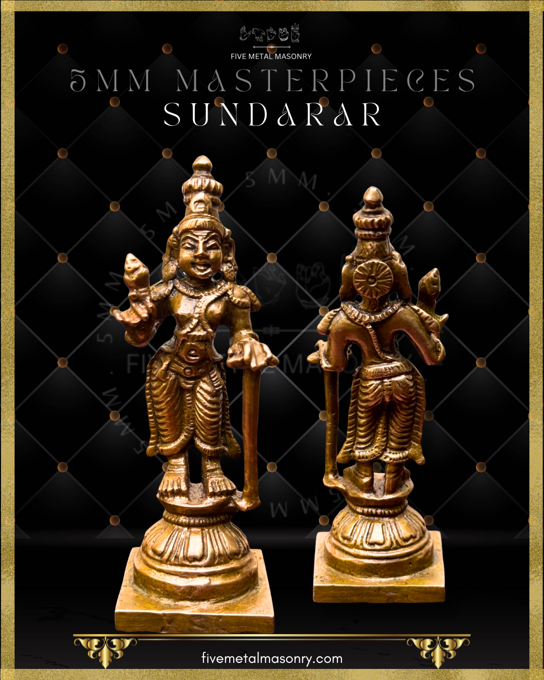 Tamil Saiva Saints - Naalvar-,Sundarar - Panchaloha Bronze statue -  Masterpieces Collection- Front and Rear view
