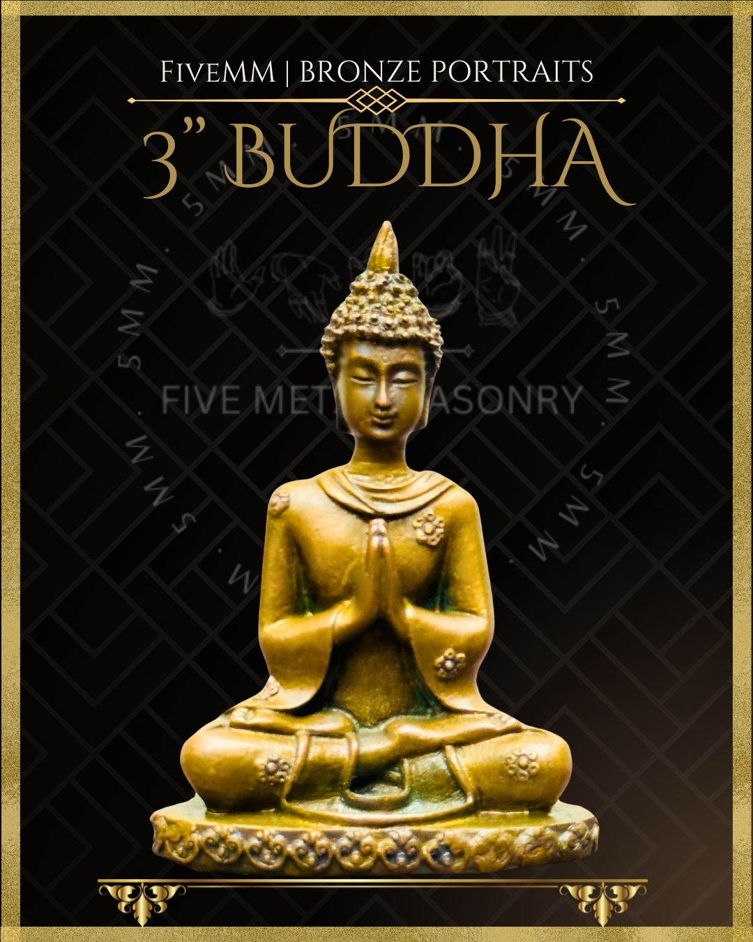 Buddha Panchaloha Bronze statue – Shilpa Sastra iconography, handcrafted lost wax casting – front view