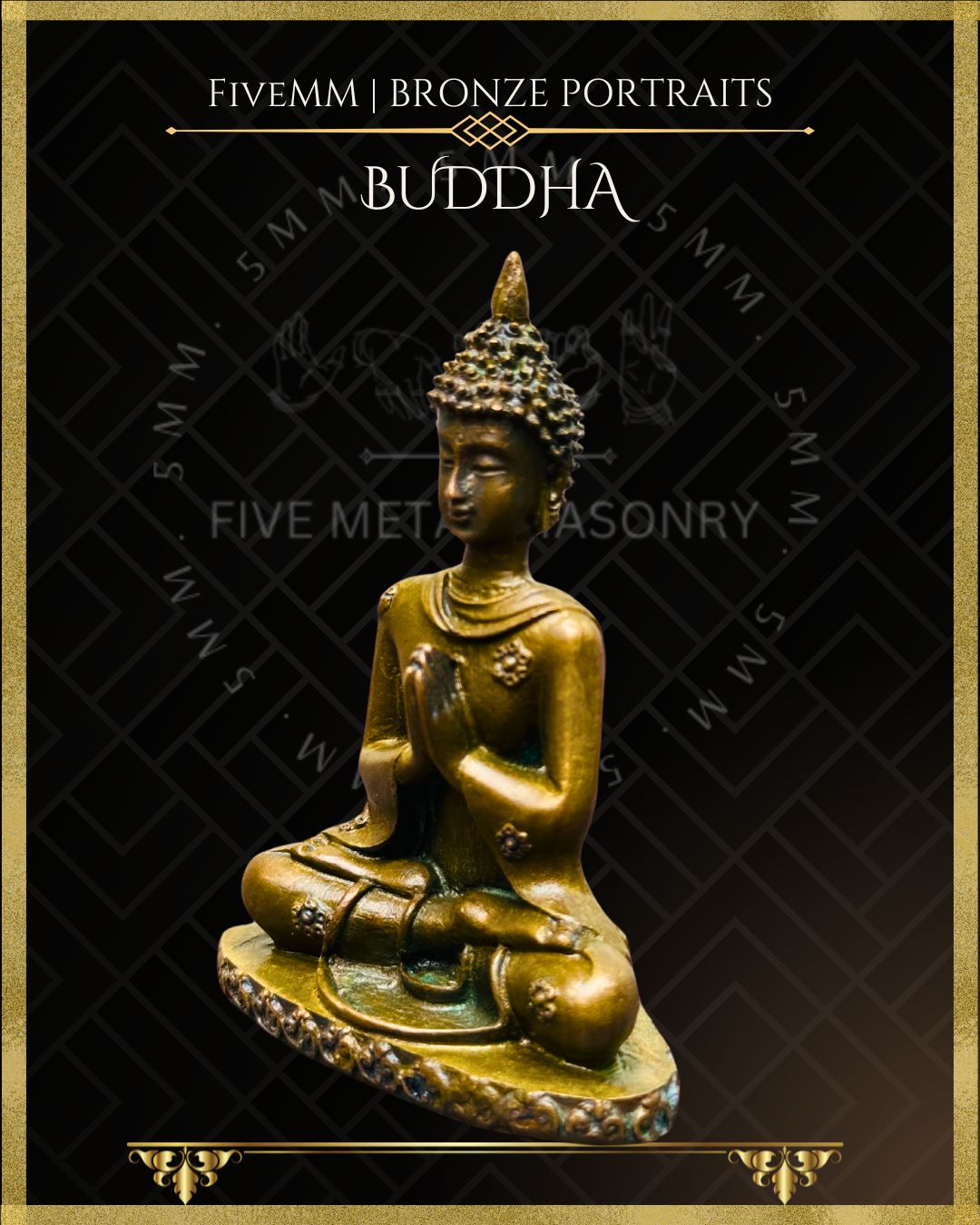 Buddha Panchaloha Bronze statue – Shilpa Sastra iconography, handcrafted lost wax casting – Left facing view