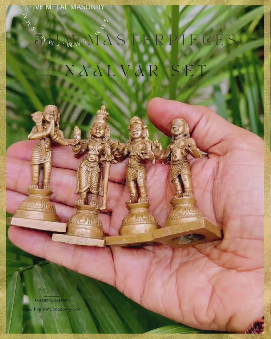 Tamil Saiva Saints - Naalvar- Appar, Sundarar, Sambandar, Manickavasagar- Panchaloha Bronze statue -  Masterpieces Collection- Video- Closeup view