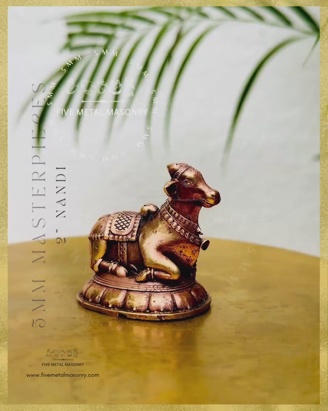 Nandi Panchaloha Bronze statue - Masterpieces Collection - Shilpa Sastra iconography, handcrafted lost wax casting – 360 degree video