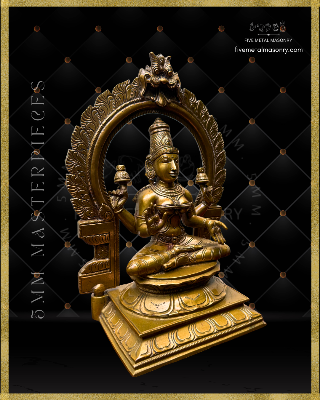 Lakshmi Panchaloha Bronze Icon - 10" with arch - Masterpieces Collection