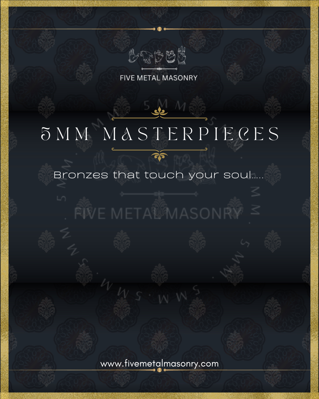 Promotional graphic for Five Metal Masonry with text and branding on a dark background.