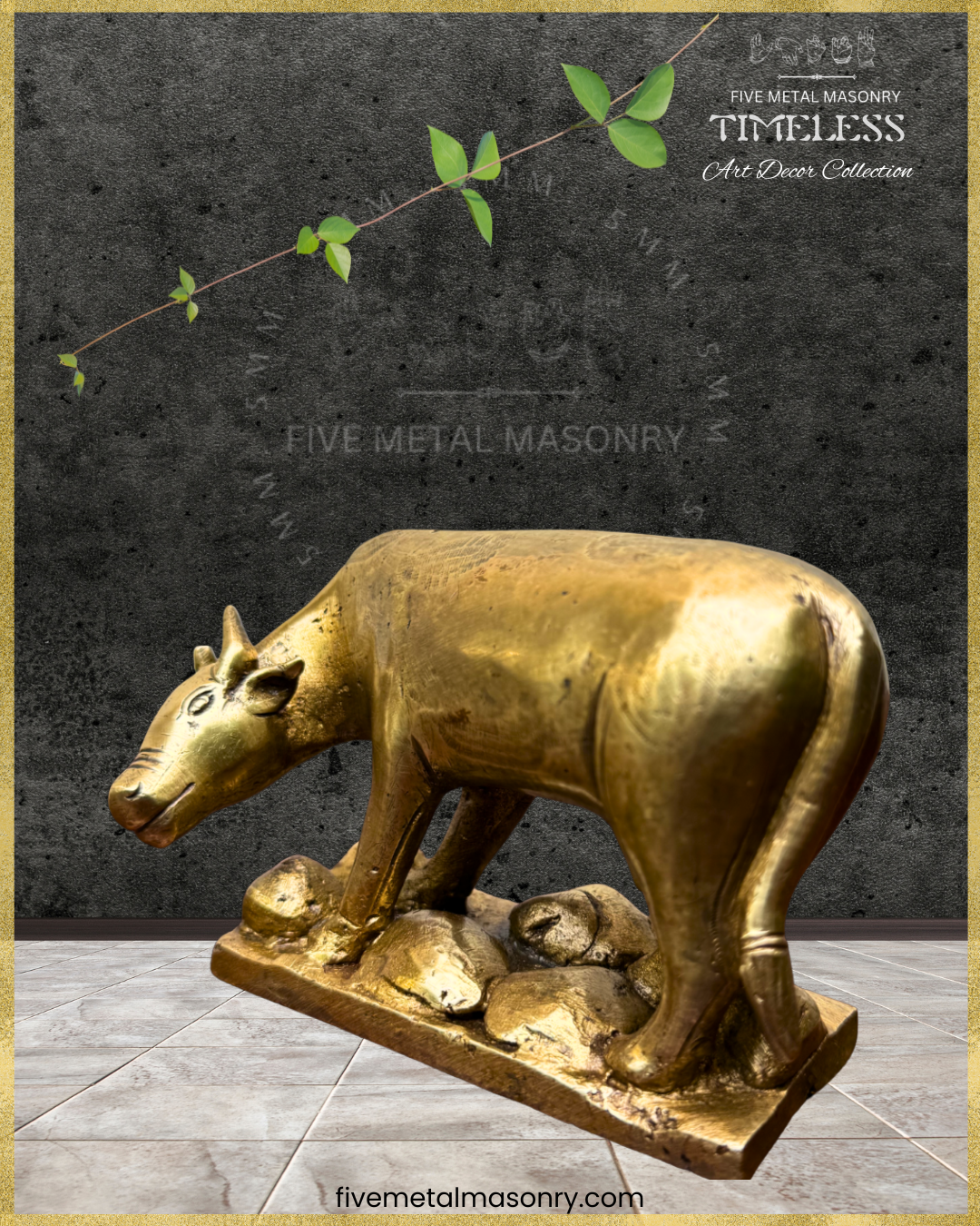 Cow-Bronze statue – Timeless Collection -Handcrafted lost wax casting – Left profile view