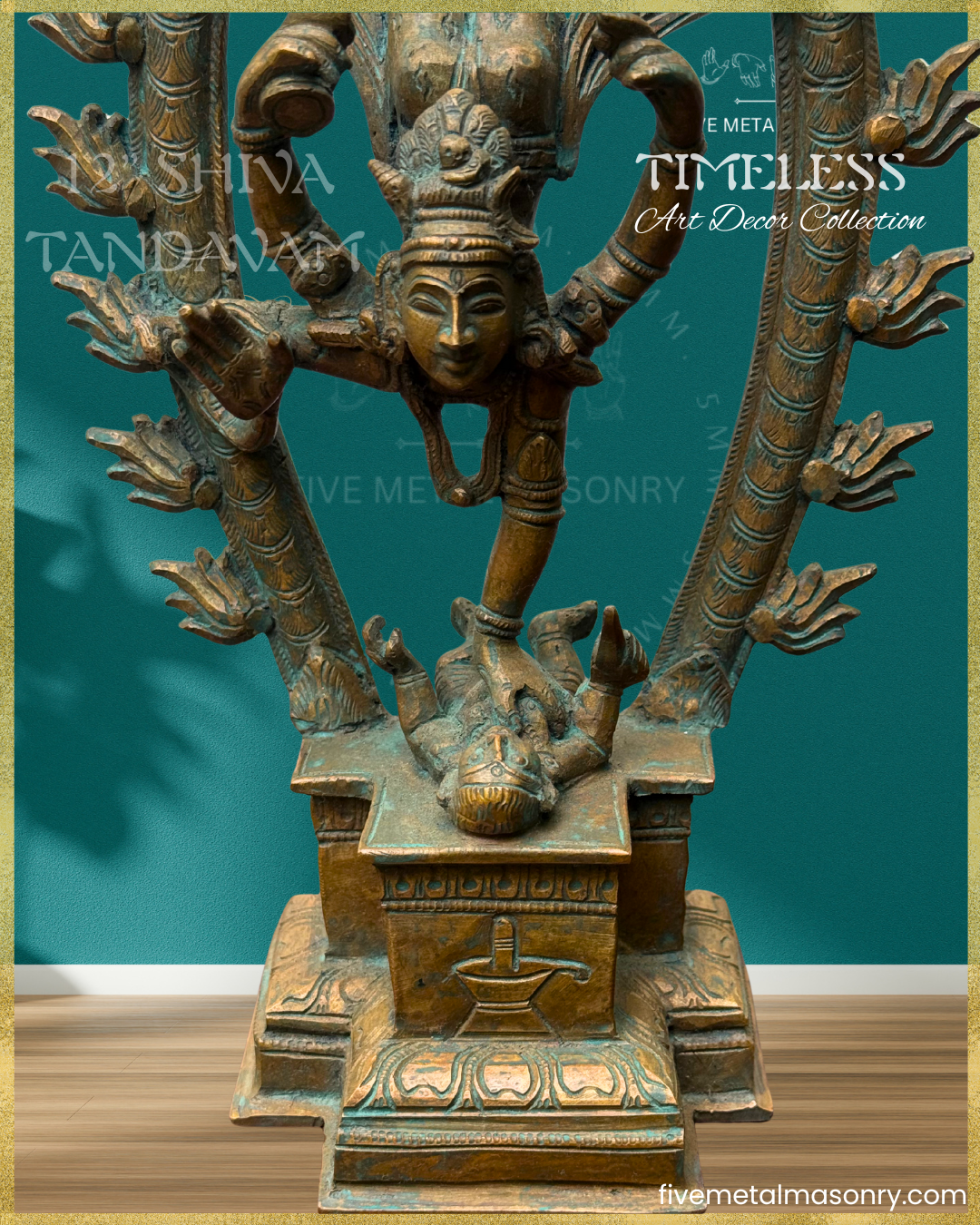 Shiva Tandavam Bronze Panchaloha statue – Timeless Collection - Iconography per Shilpa Sastra, Handcrafted lost wax casting – Face closeup view