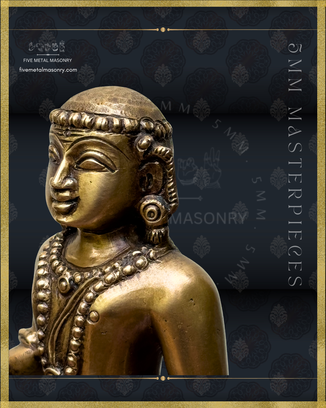 Left profile  closeup view of Dhandayudhapani Murugan Bronze statue -  Masterpieces Collection - Iconography per Shilpa Sastra, handcrafted lost wax casting