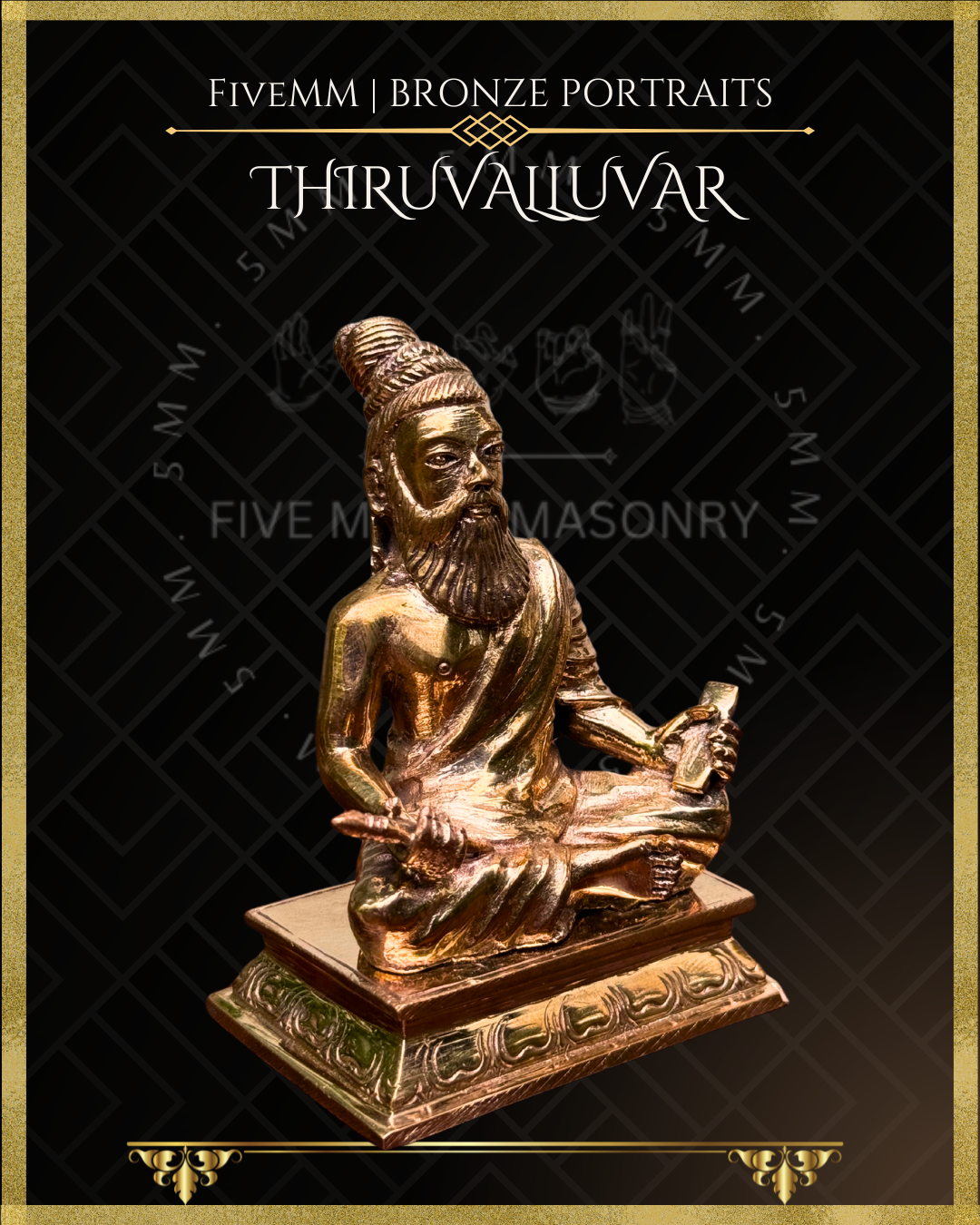 3.5" Thiruvalluvar- Tamil Poet and Sage - Polished Finish