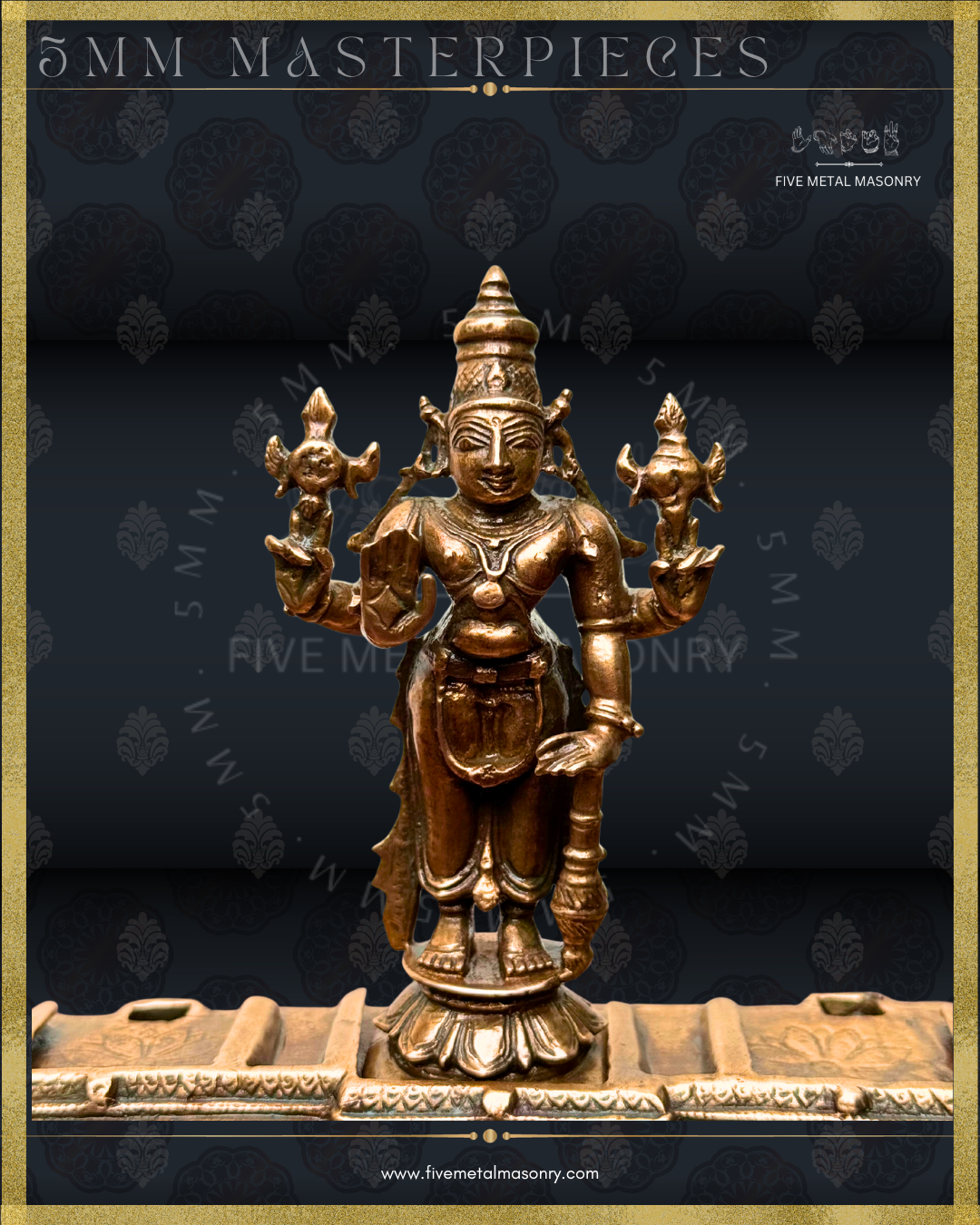 Vishnu Set- Vishnu - Panchaloha Bronze statue -  Masterpieces Collection - Iconography per Shilpa Sastra, handcrafted lost wax casting
