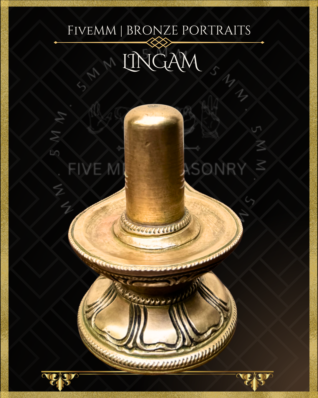 Shiva Lingam Panchaloha Bronze statue – per Shilpa Sastra iconography, handcrafted by lost wax casting – side view