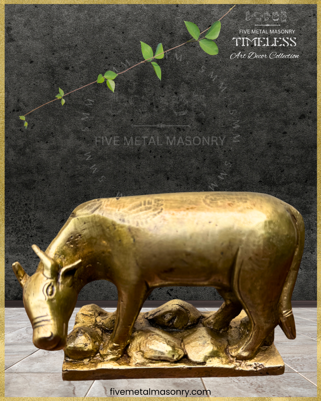 Cow-Bronze statue – Timeless Collection -Handcrafted lost wax casting – Top view