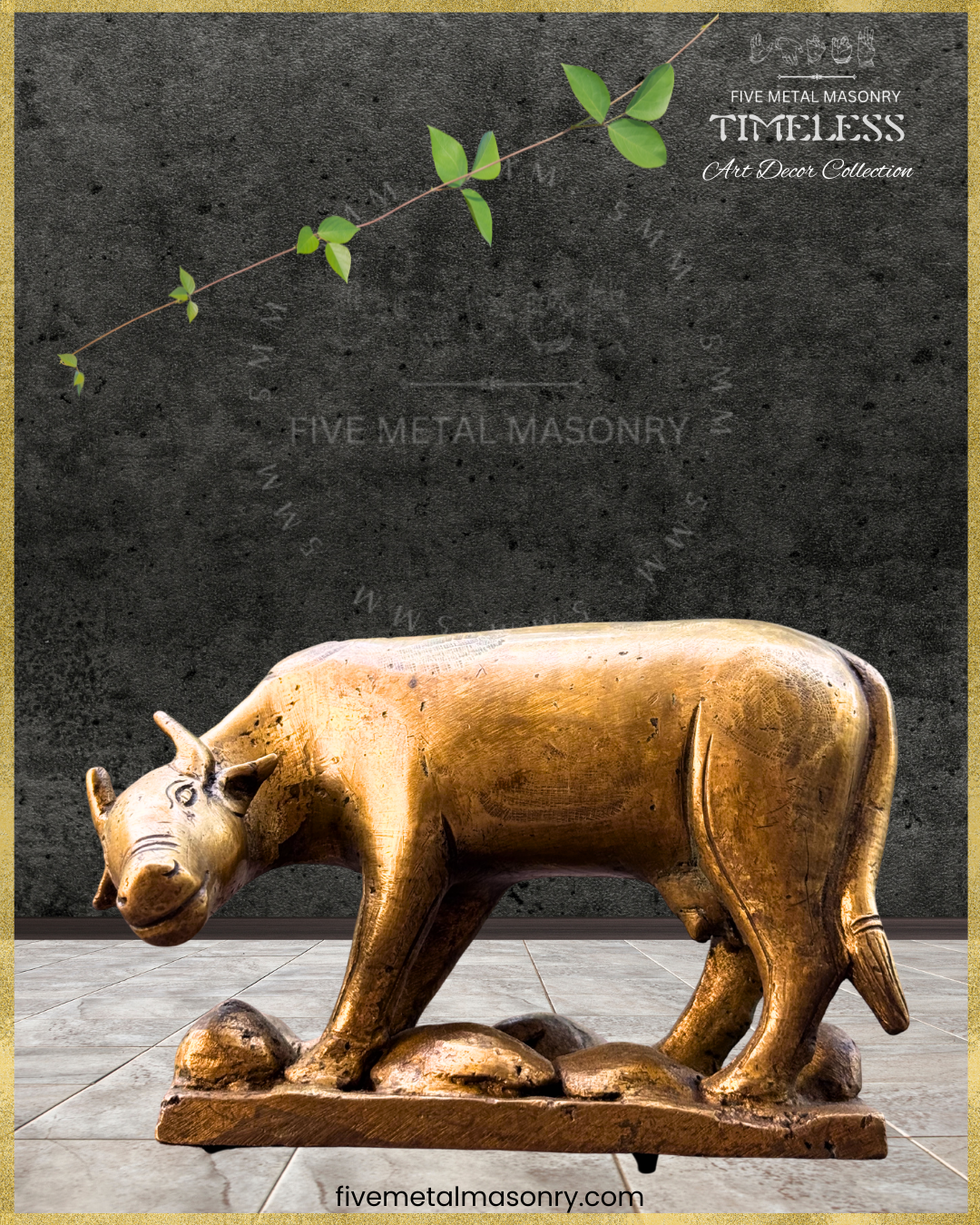 Cow-Bronze statue – Timeless Collection -Handcrafted lost wax casting – Projected view