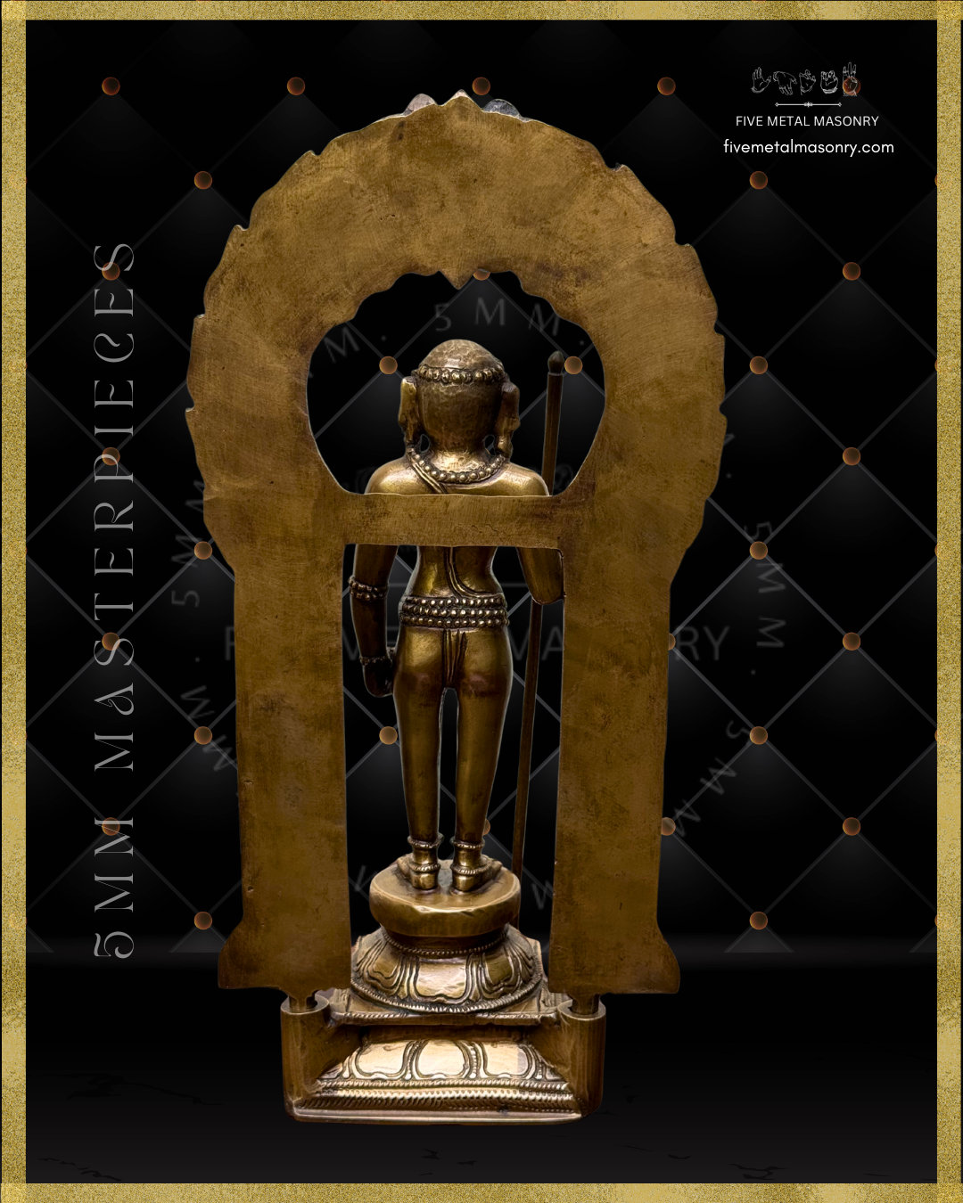 Rear view of Dhandayudhapani Murugan Panchaloha Bronze statue -  Masterpieces Collection - Iconography per Shilpa Sastra, handcrafted lost wax casting