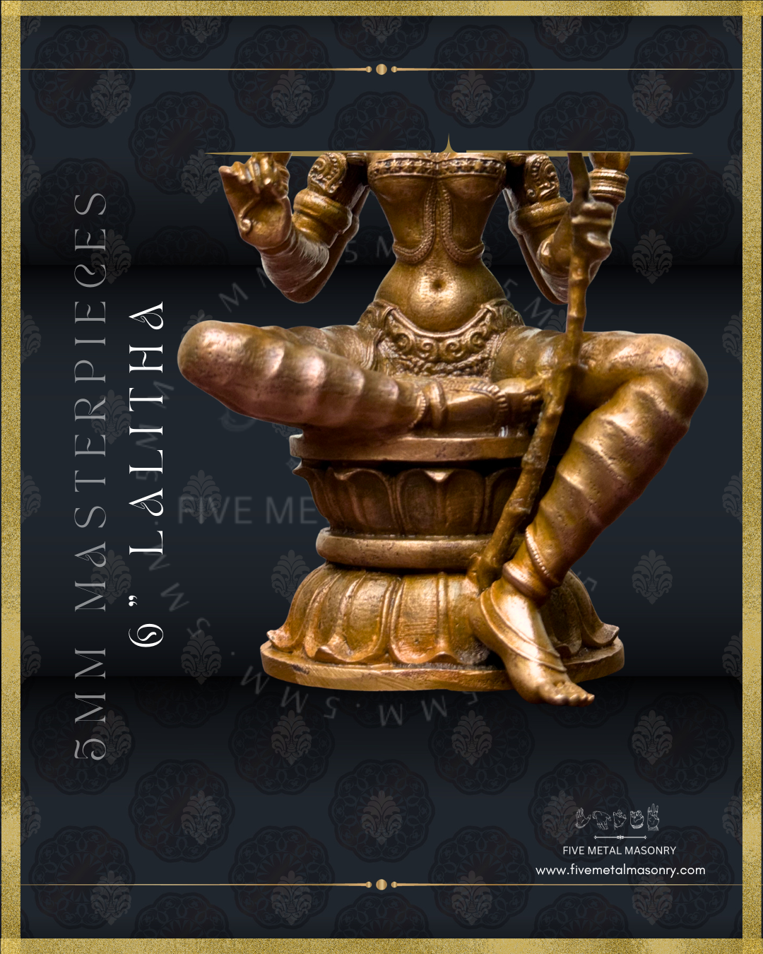 Lalitha-Tripurasundari Panchaloha Bronze statue -  Masterpieces Collection - Iconography per Shilpa Sastra, handcrafted lost wax casting – Waist and Legs Closeup view