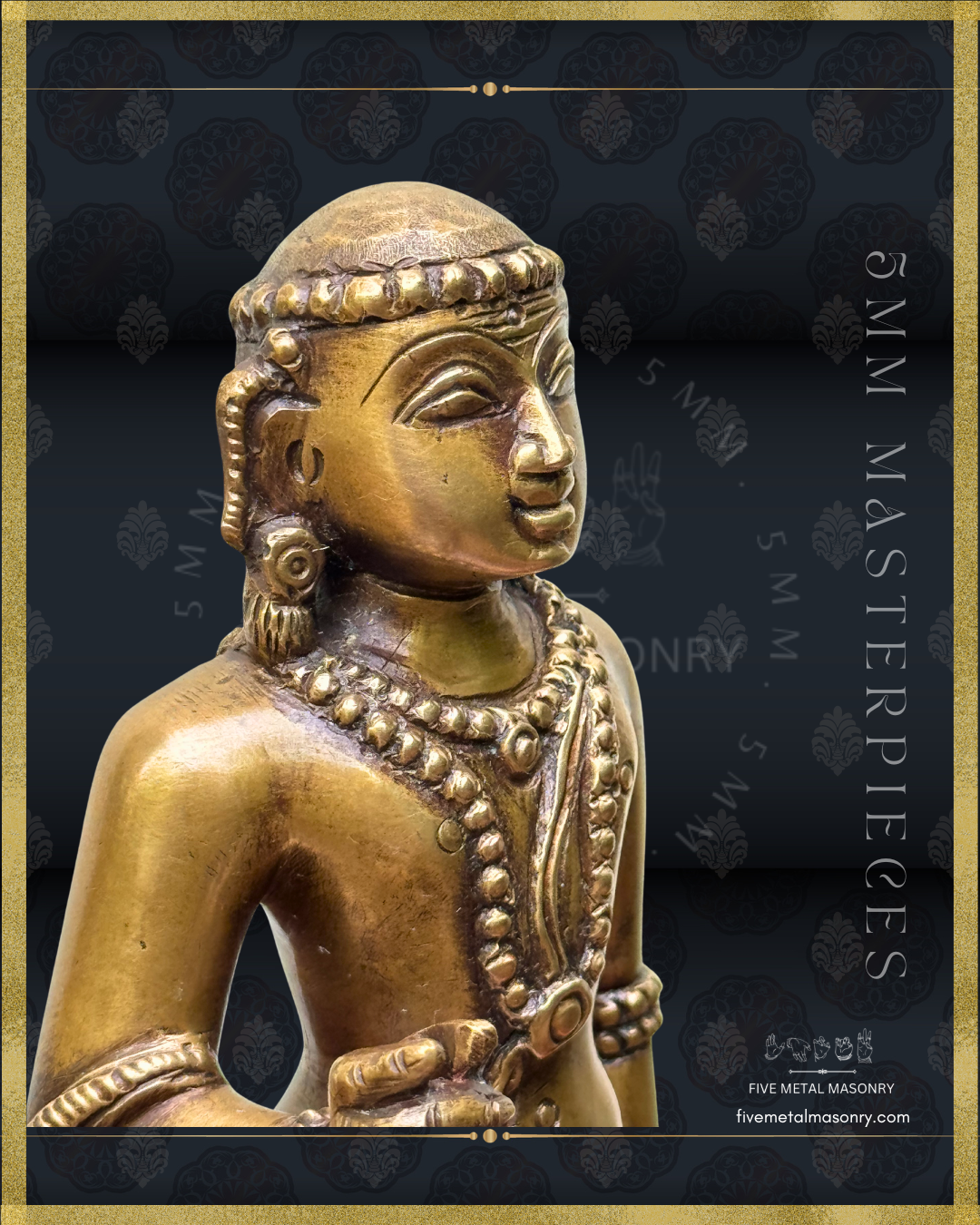 Right profile  closeup view of Dhandayudhapani Murugan Bronze statue -  Masterpieces Collection - Iconography per Shilpa Sastra, handcrafted lost wax casting