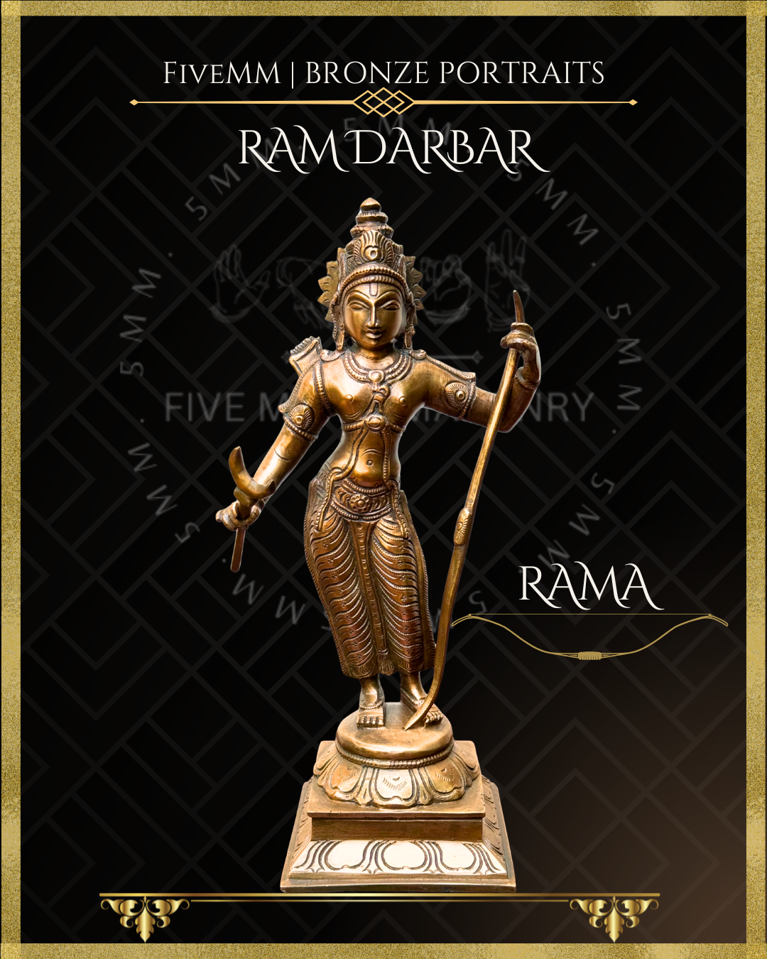 Ram Darbar Panchaloha Bronze Icon Set - 10"
