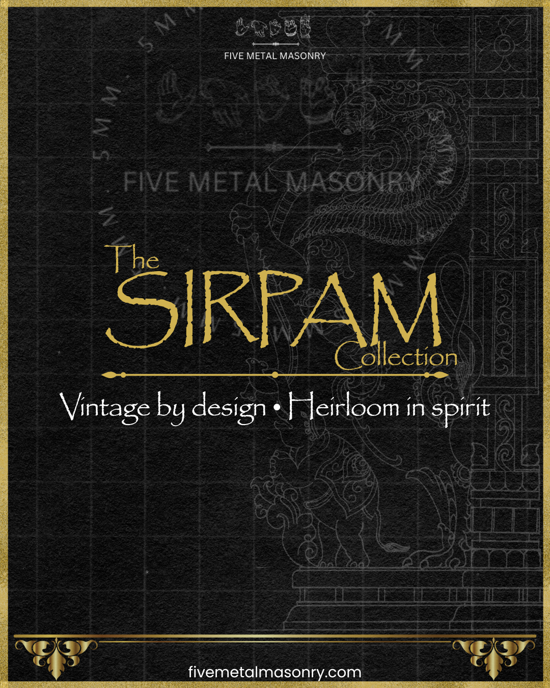Cover of 'The Sirpam Collection' with decorative text and logo on a black background