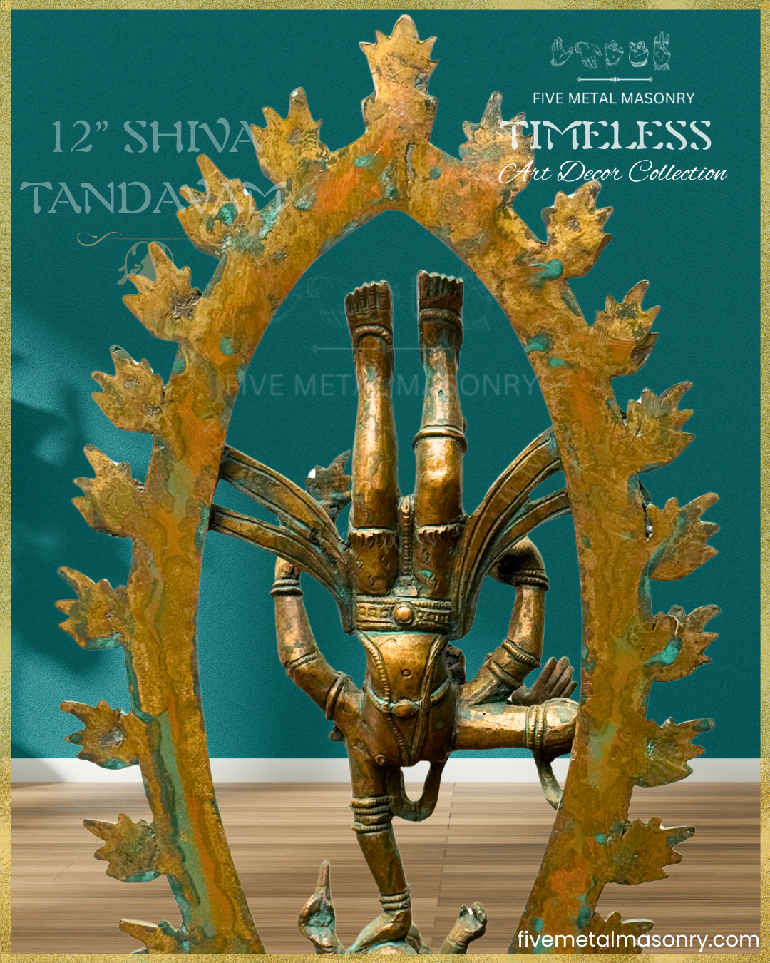 Shiva Tandavam Bronze Panchaloha statue – Timeless Collection - Iconography per Shilpa Sastra, Handcrafted lost wax casting – Back closeup view