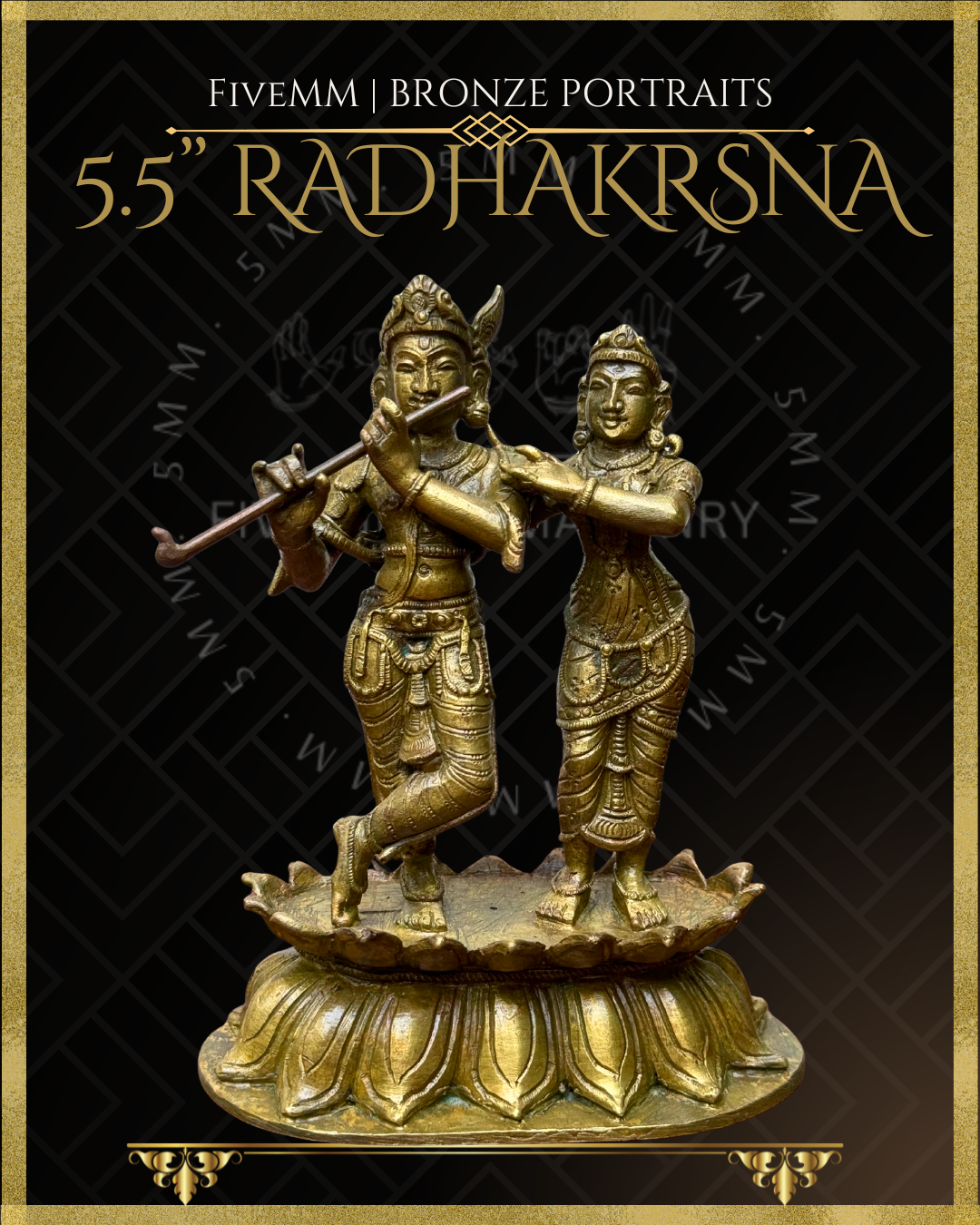 Radha Krishna Panchaloha Bronze statue – Shilpa Sastra iconography, handcrafted lost wax casting – Front view