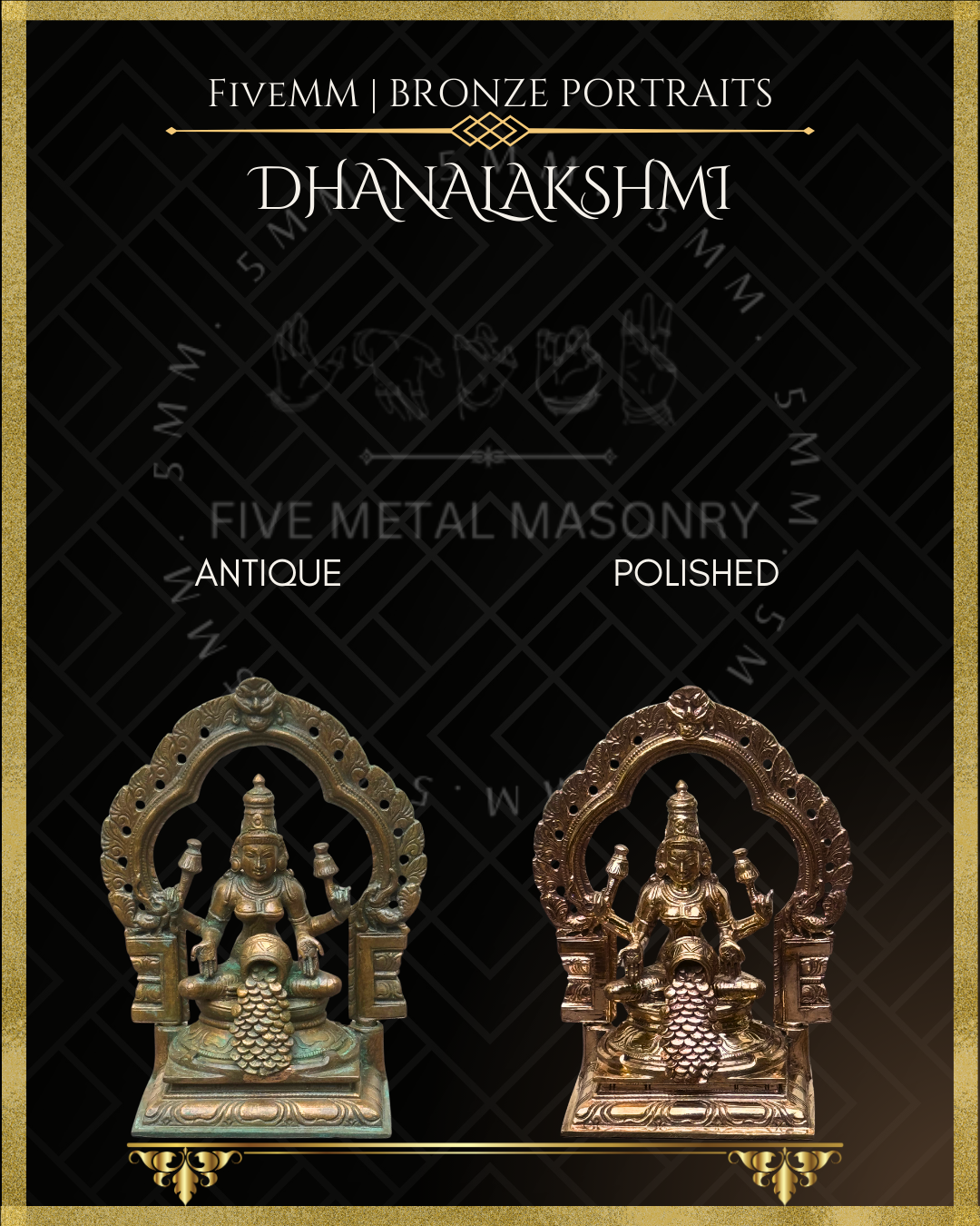 5.5" Dhanalakshmi Polished Bronze