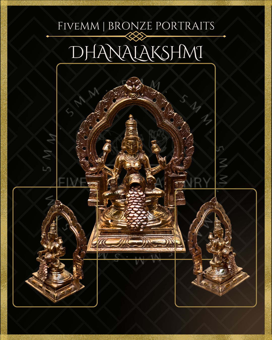 5.5" Dhanalakshmi Polished Bronze