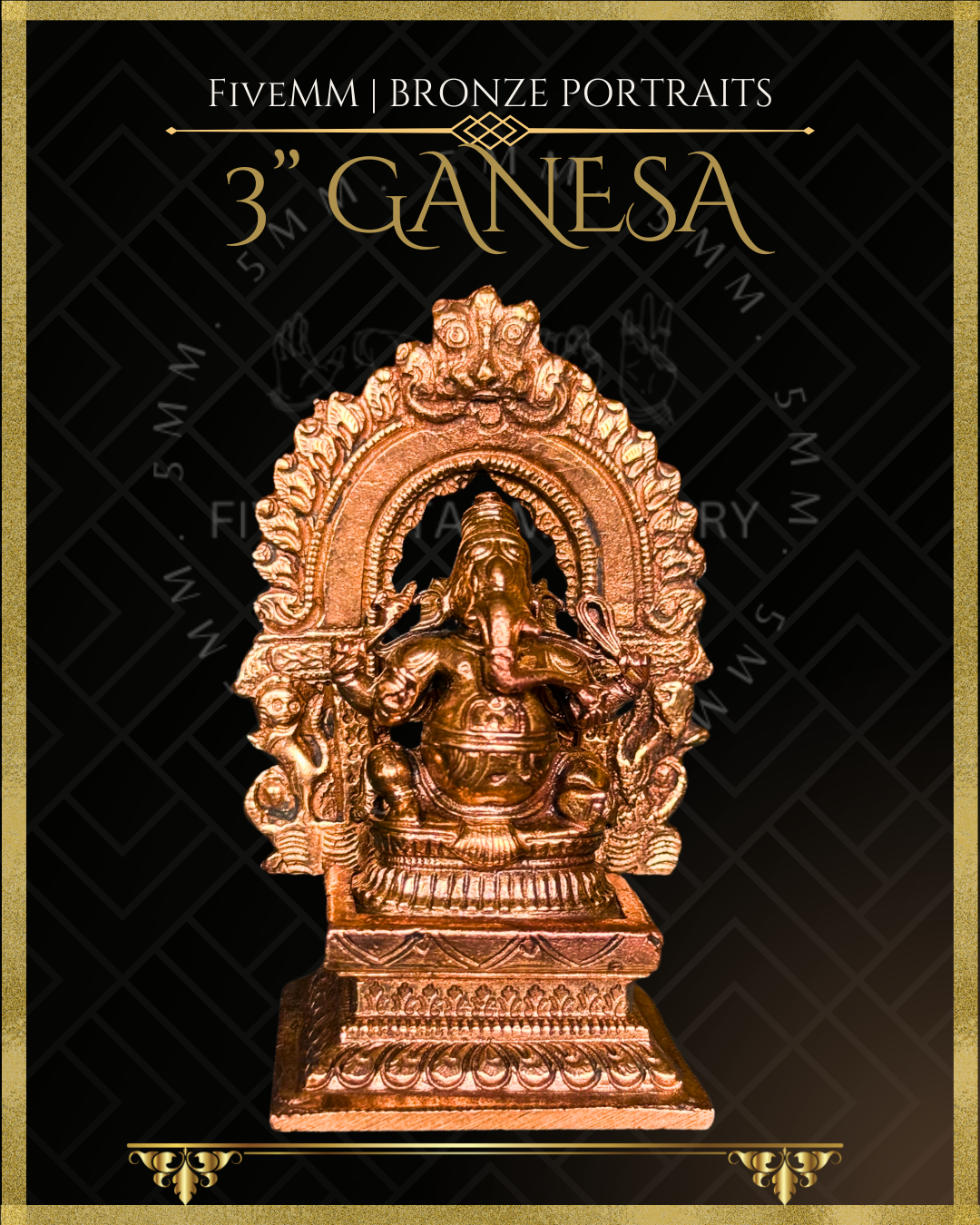 3" Ganesa Polished Bronze