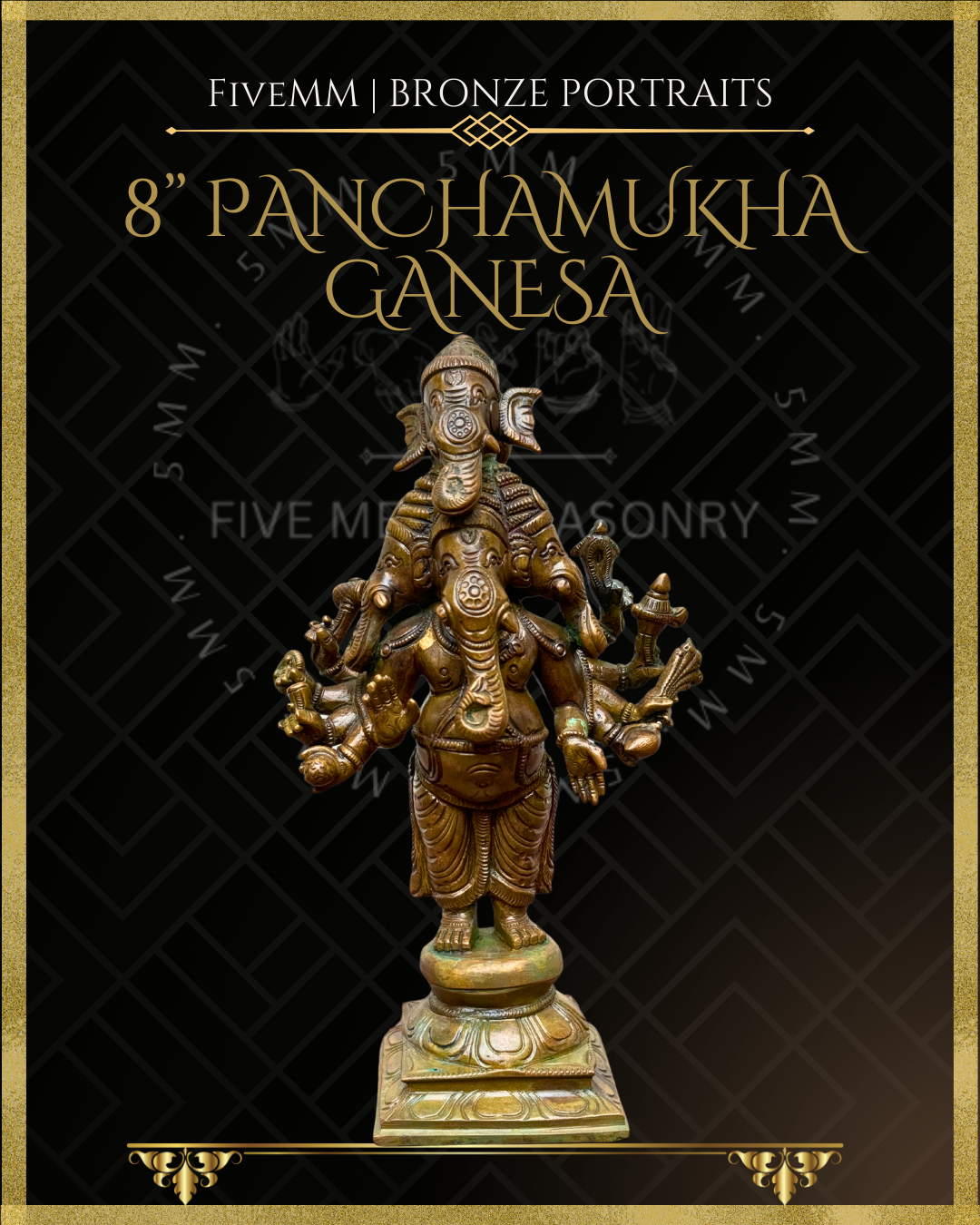 8" Pancha Mukha Ganesa