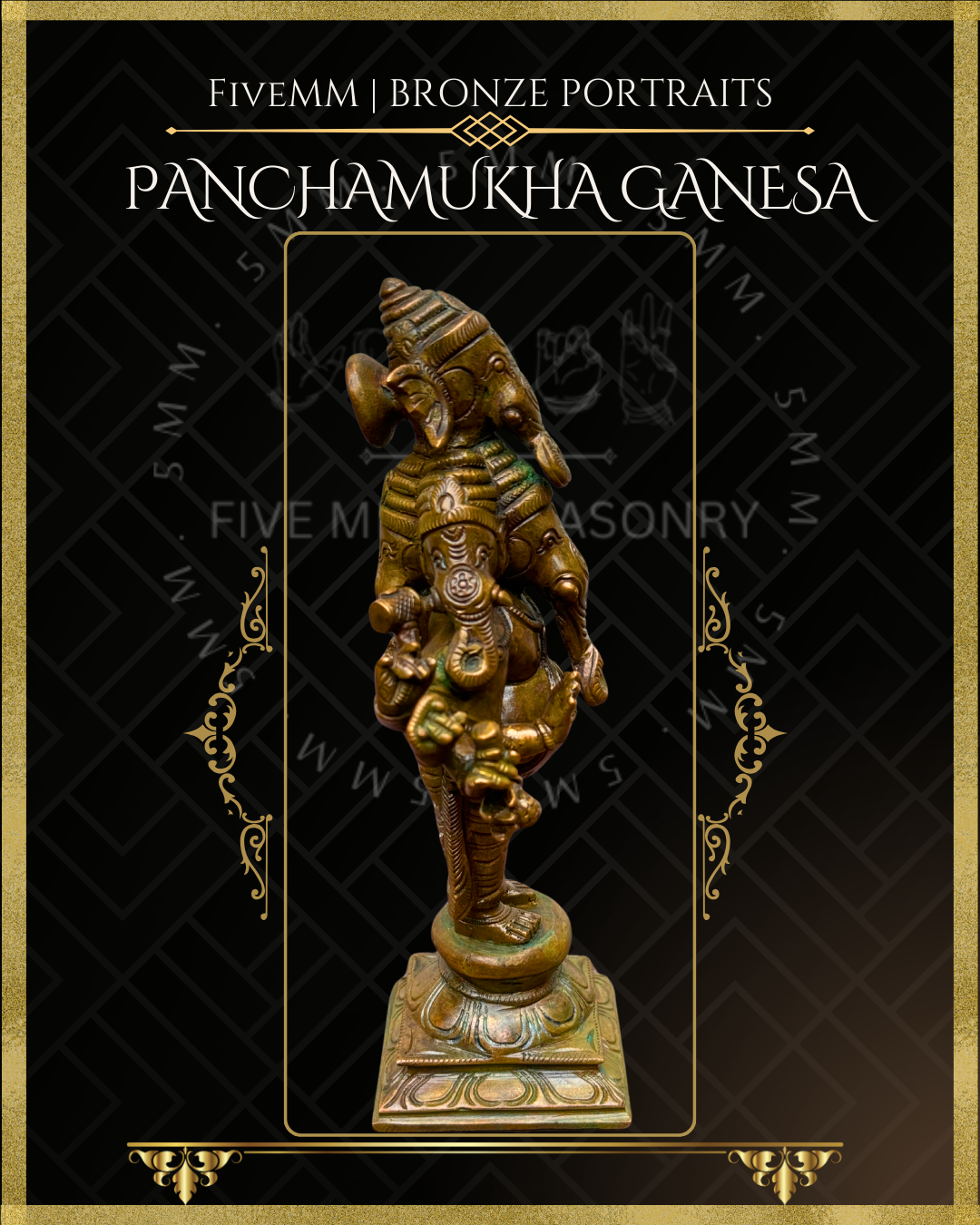 8" Pancha Mukha Ganesa