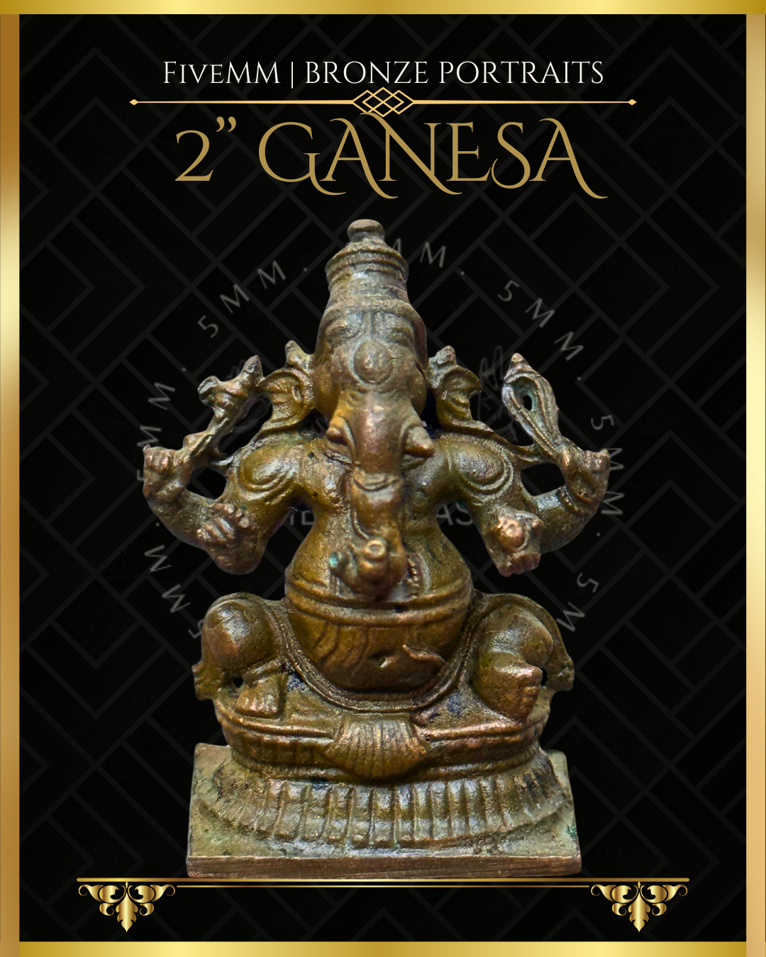 2" Ganesa Antique Patina (Trunk:Right)