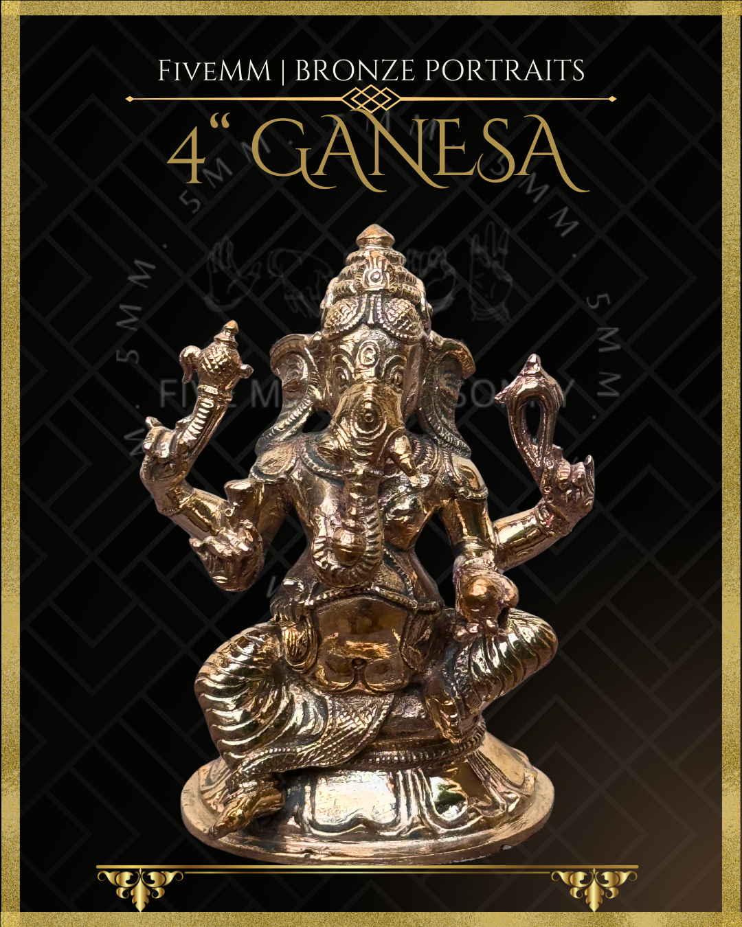 4" Ganesa Polished Bronze (Trunk:Right)