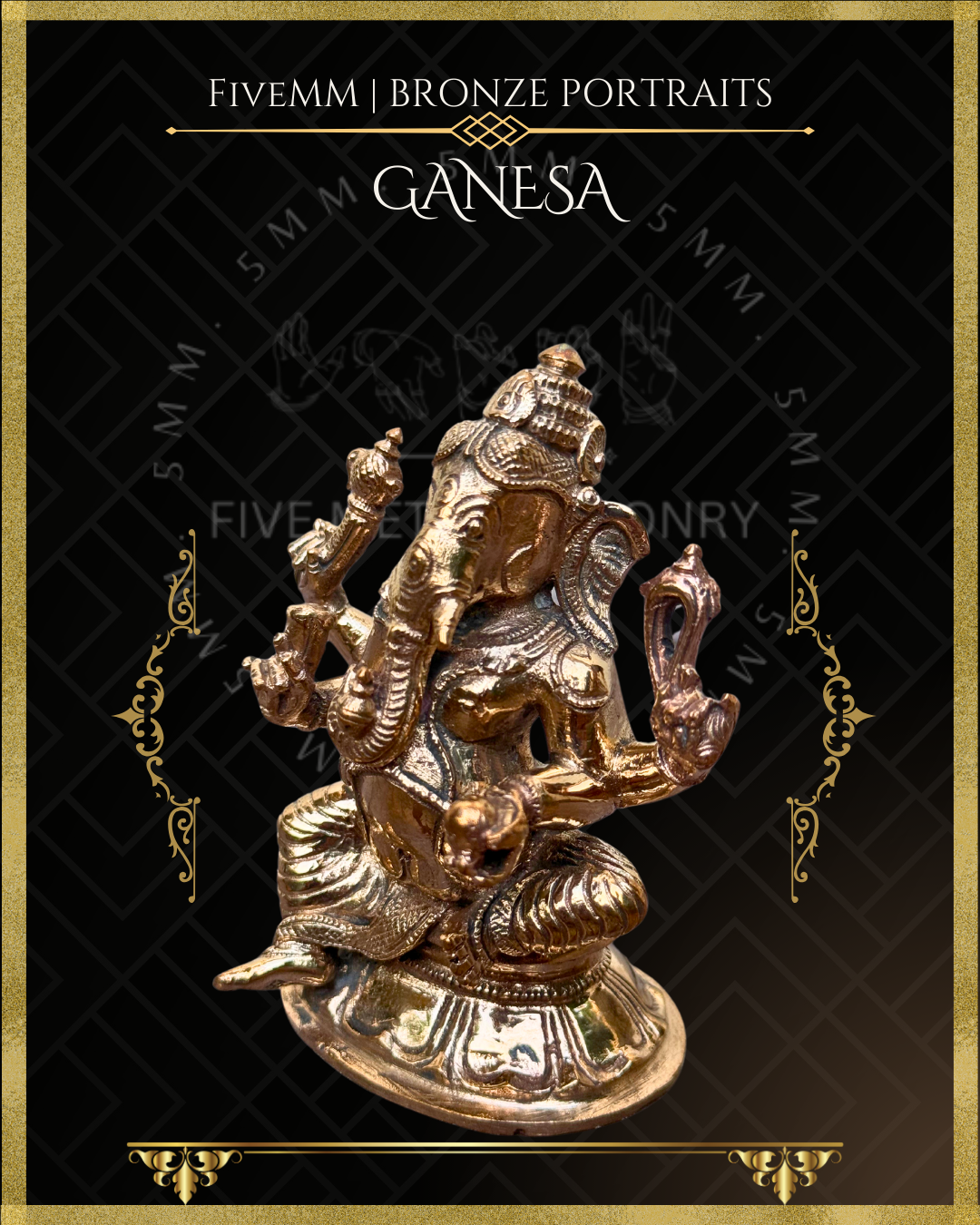 4" Ganesa Polished Bronze (Trunk:Right)