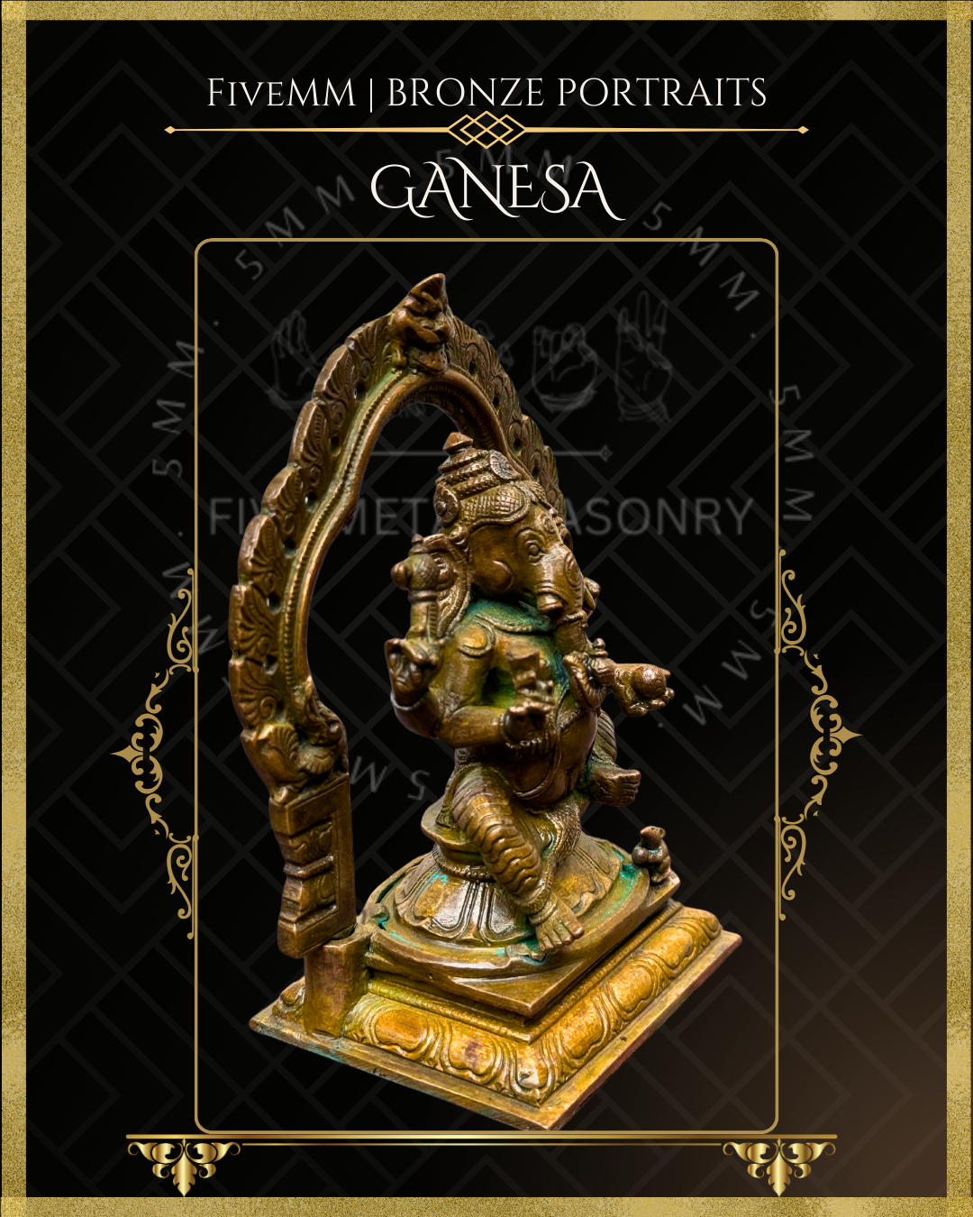 5.5" Ganesa Antique Patina