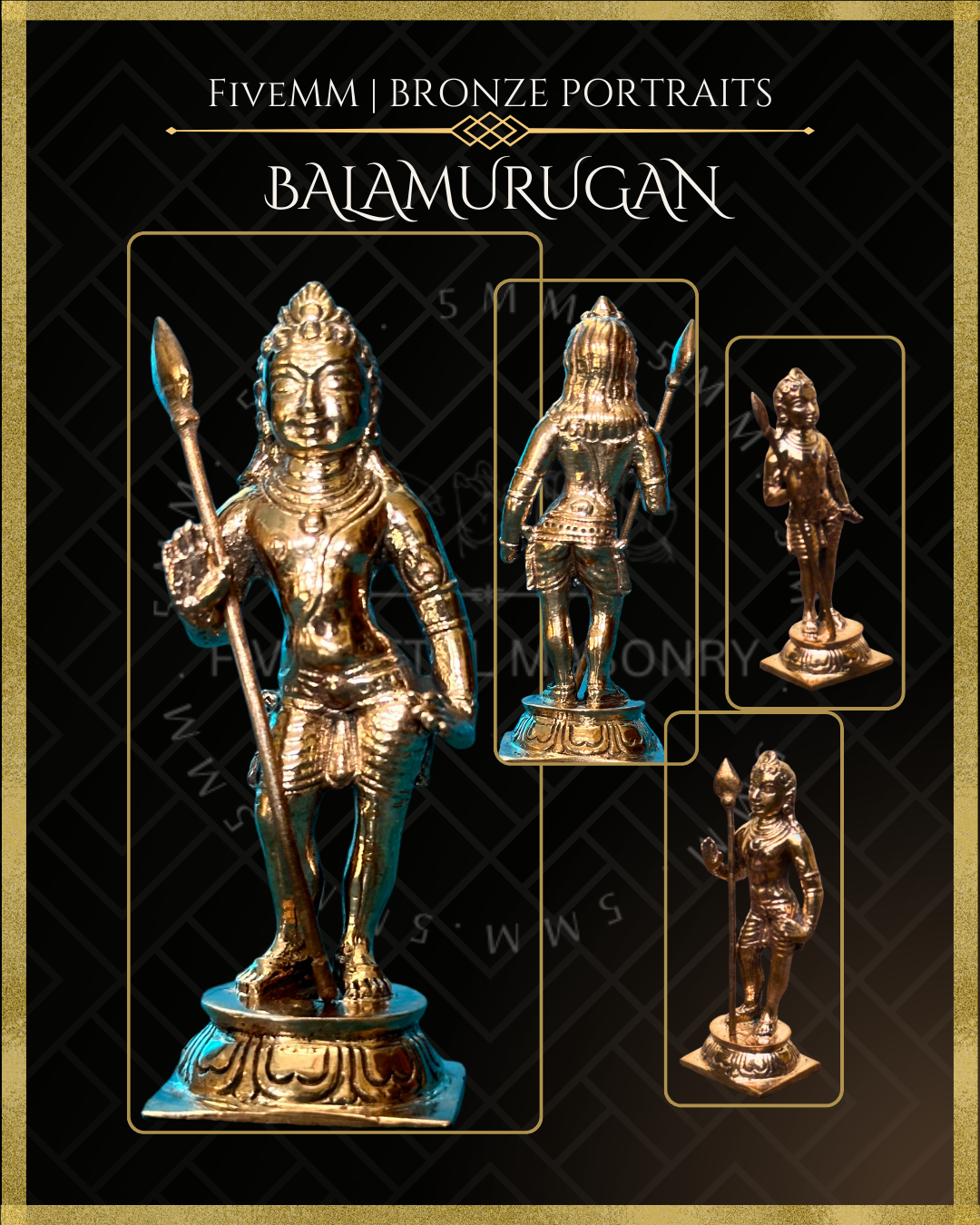 2.5" Bala Murugan Polished Bronze