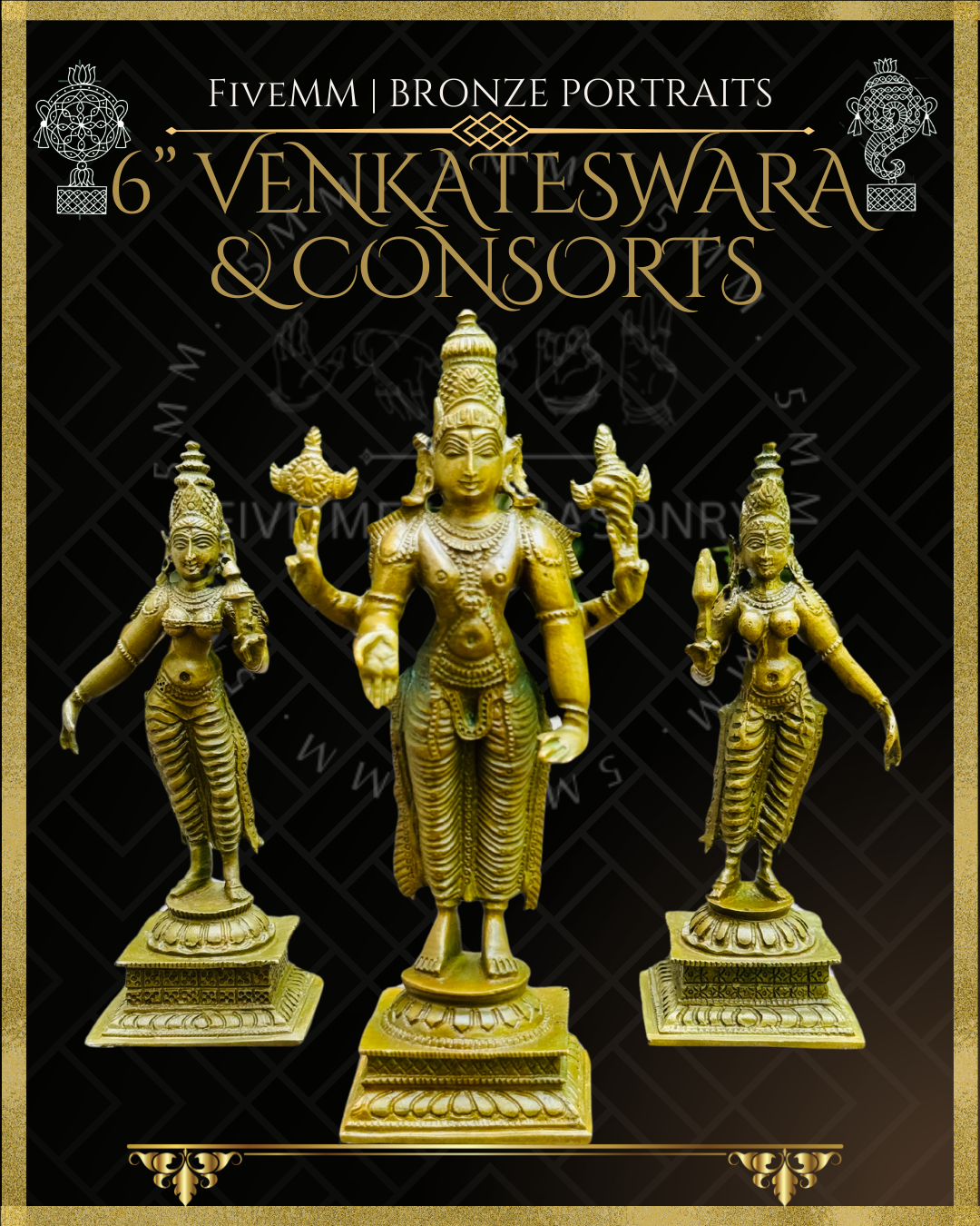 6" Venkateswara With Consorts