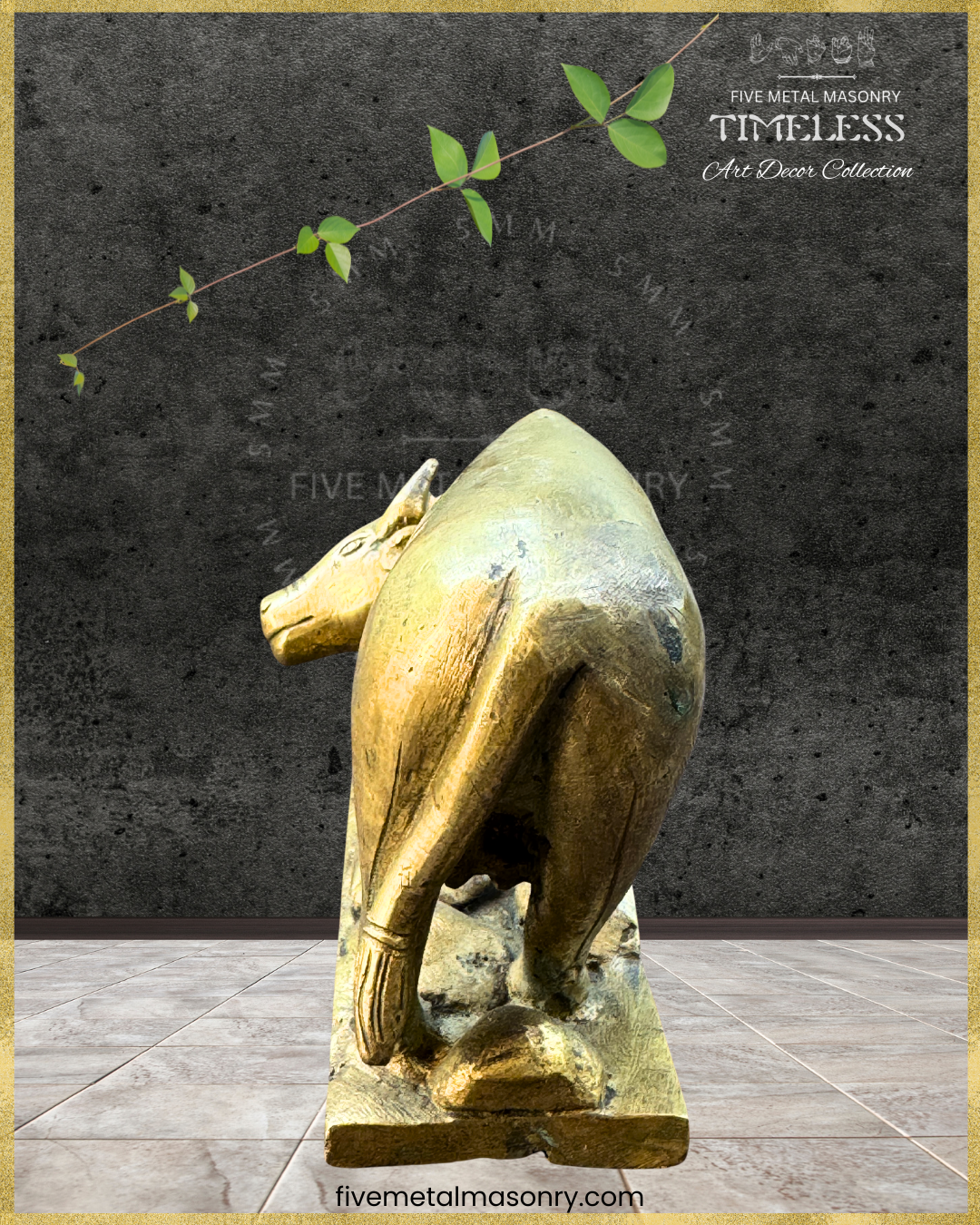 Cow-Bronze statue – Timeless Collection -Handcrafted lost wax casting – Rear view