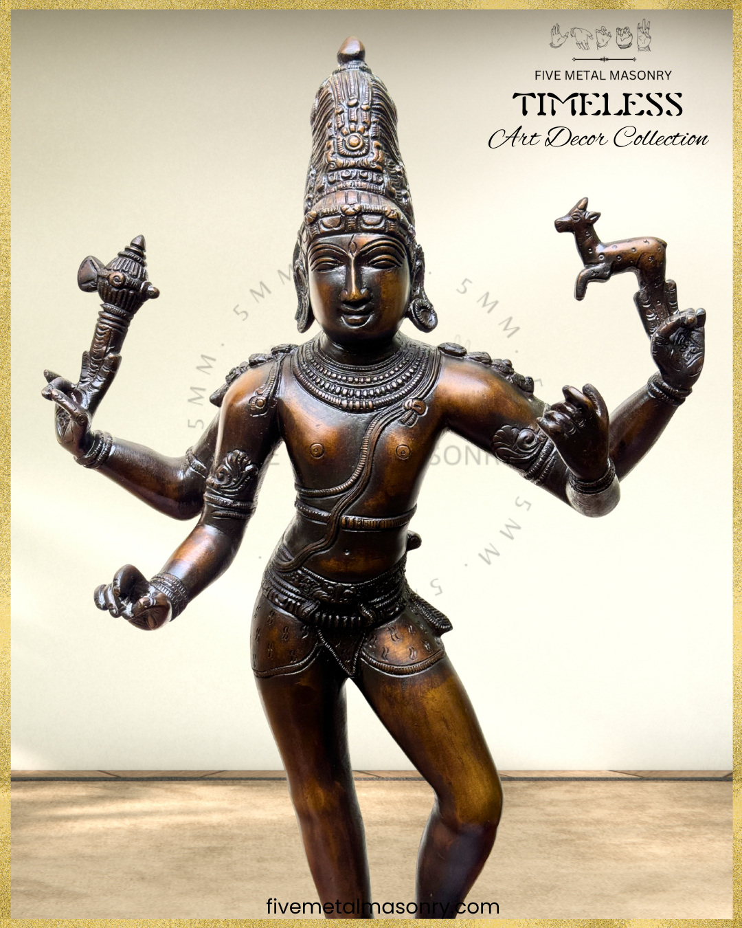 Tripurantaka Siva Bronze Panchaloha statue - Timeless Collection – Shilpa Sastra iconography, handcrafted lost wax casting – closeup view