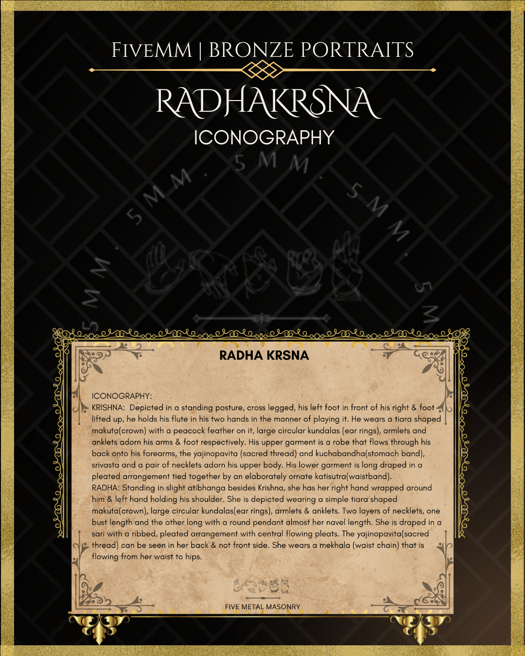 Radha Krishna Panchaloha Bronze statue – Shilpa Sastra iconography, handcrafted lost wax casting – Iconographic  description