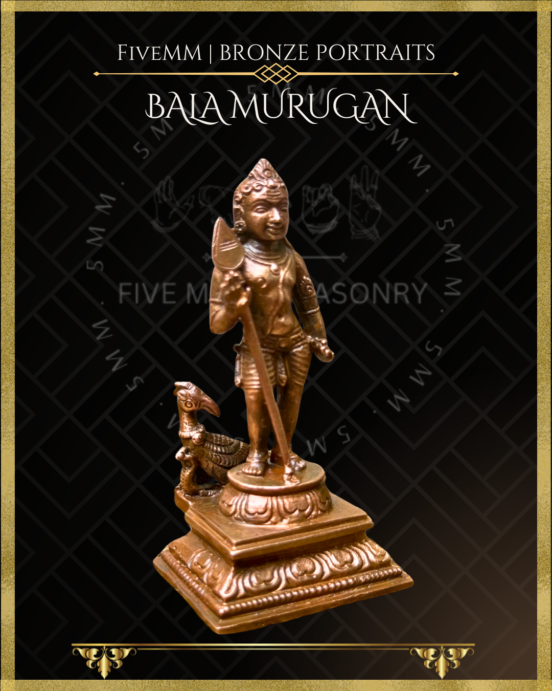 Bala Murugan Panchaloha Bronze statue  – Shilpa Sastra iconography, handcrafted lost wax casting - right side view