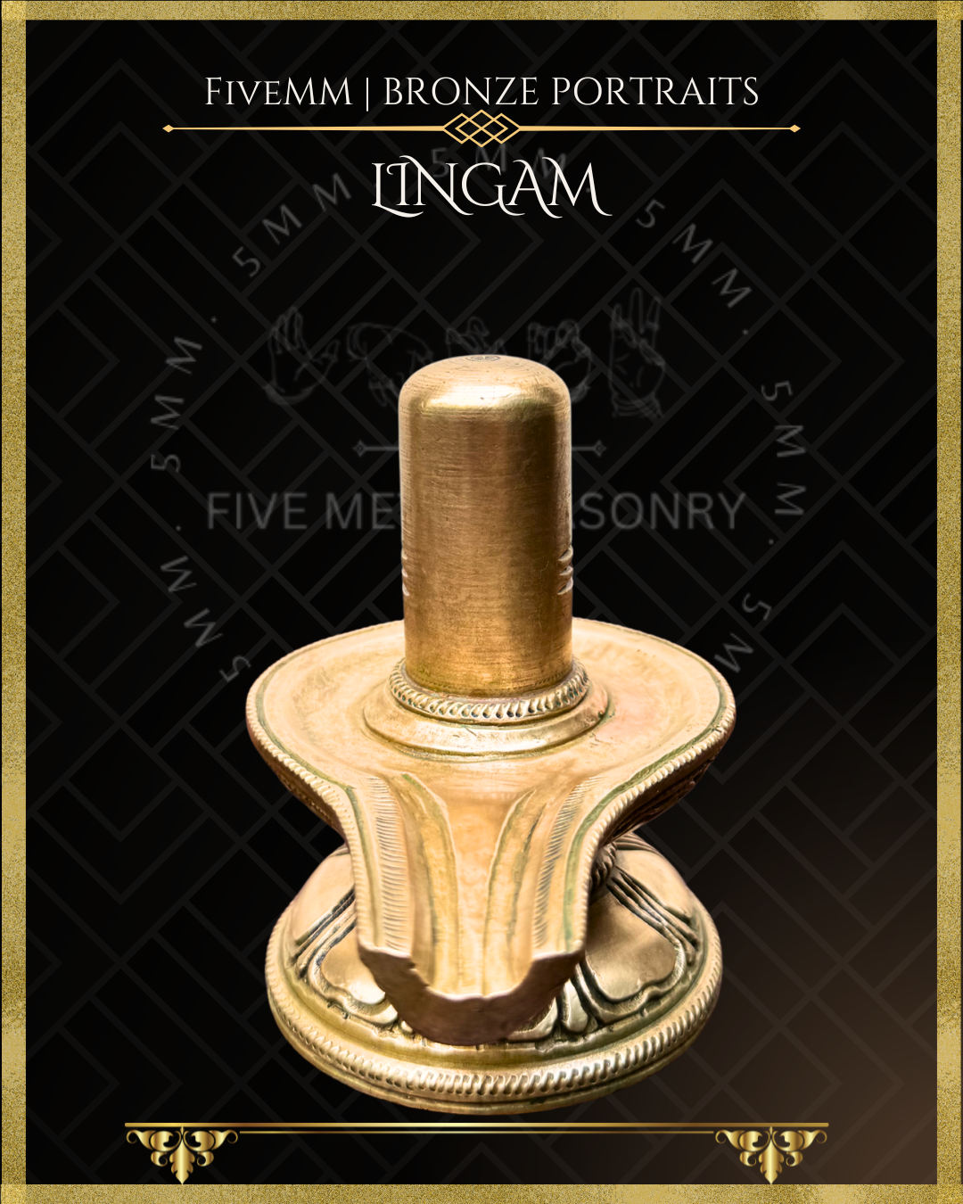 Shiva Lingam Panchaloha Bronze statue – per Shilpa Sastra iconography, handcrafted by lost wax casting – side view