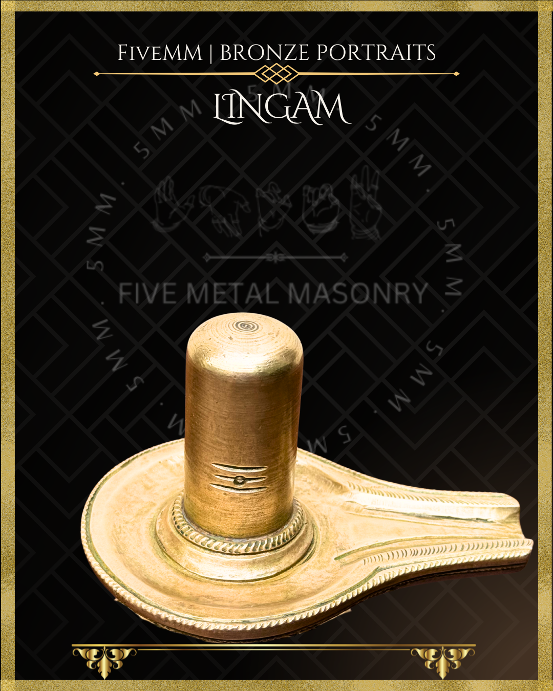 Shiva Lingam Panchaloha Bronze statue – per Shilpa Sastra iconography, handcrafted by lost wax casting – closeup view