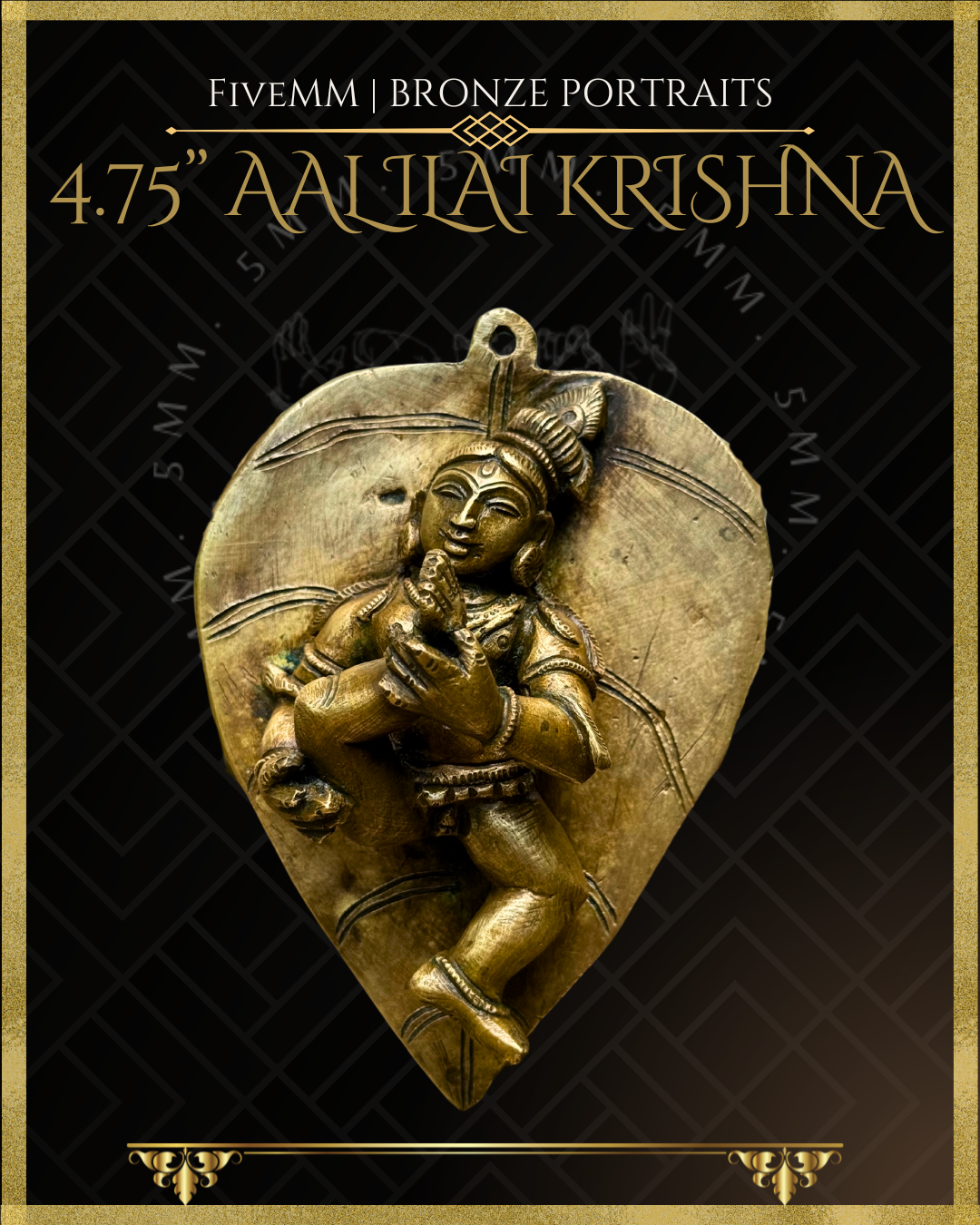 Baby Krishna on Leaf Panchaloha Bronze statue – Shilpa Sastra iconography, handcrafted lost wax casting – Front view