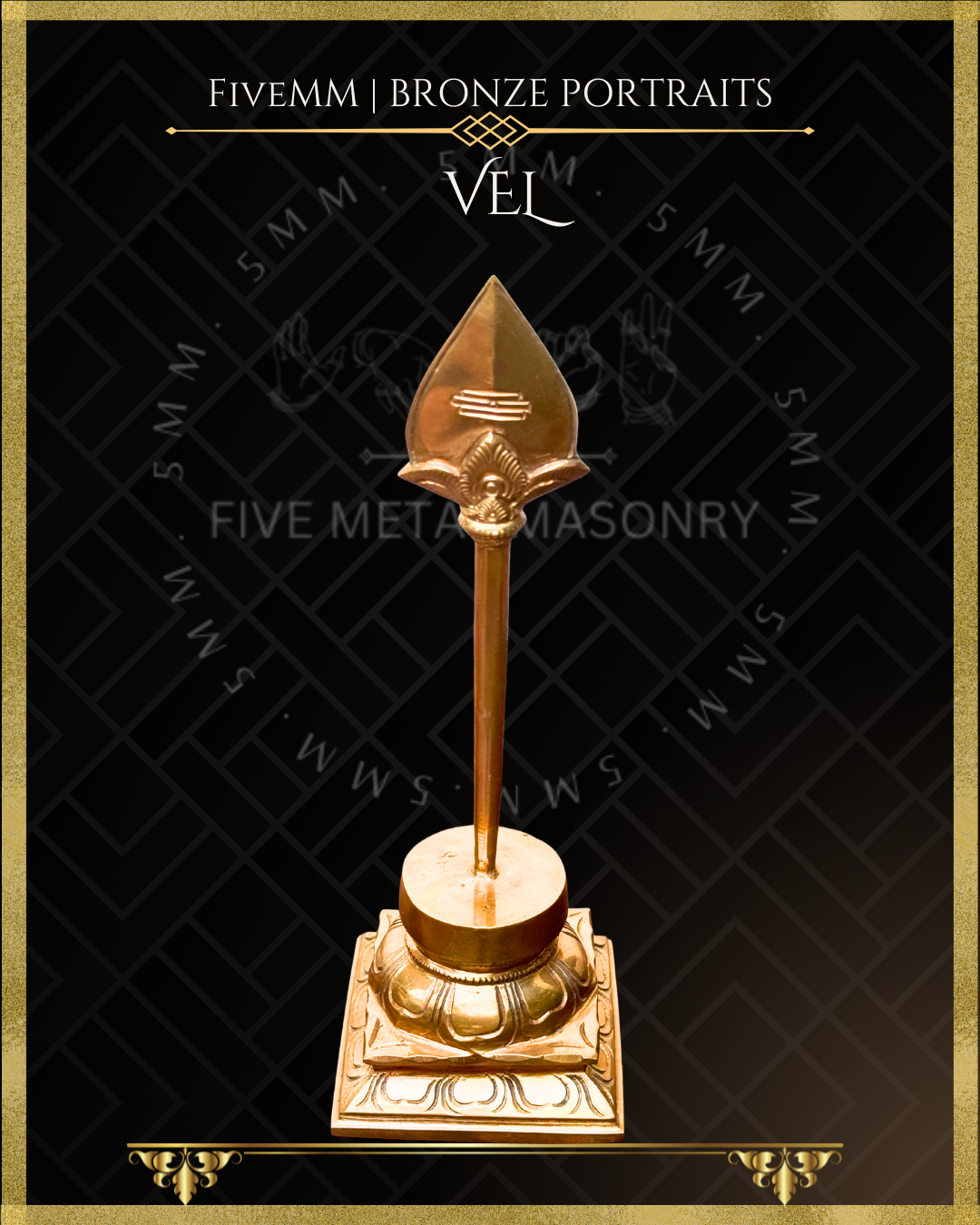 Vel Panchaloha Bronze – per Shilpa Sastra iconography, handcrafted by lost wax casting – top angle view