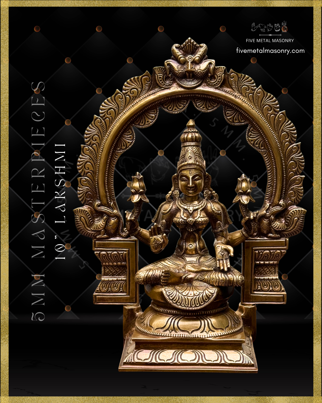 Lakshmi panchaloha bronze statue with intricate detailing and exquisite workmanship 