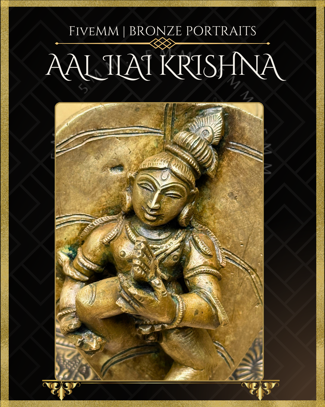 Baby Krishna on Leaf Panchaloha Bronze statue – Shilpa Sastra iconography, handcrafted lost wax casting – Closer view