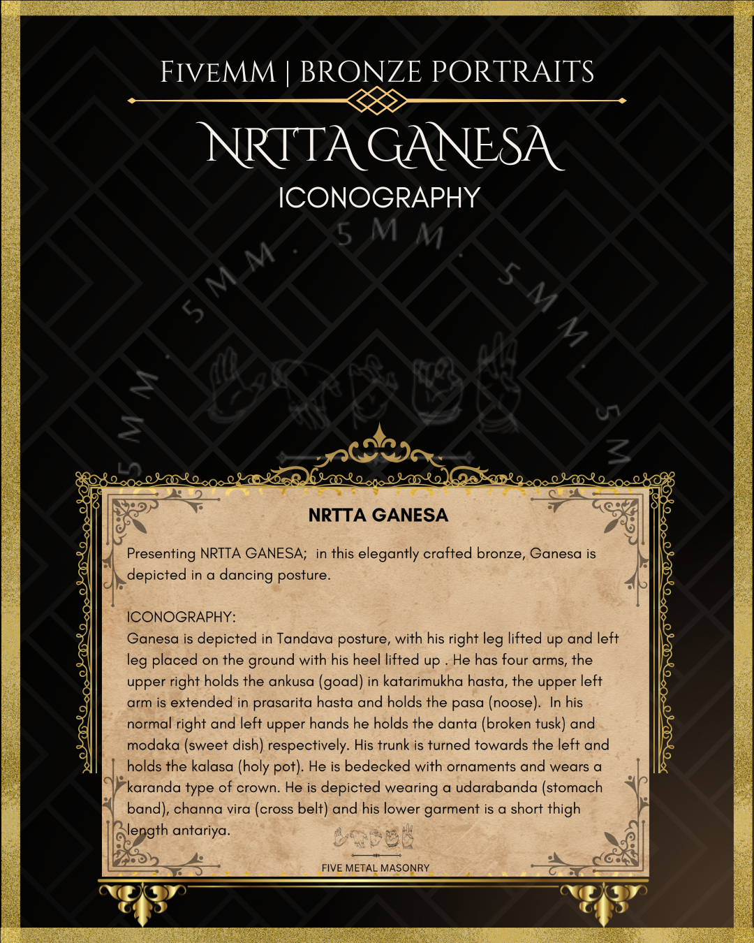Nrtta(Dancing) Ganesa Antique Patina Ganesha Bronze Idols