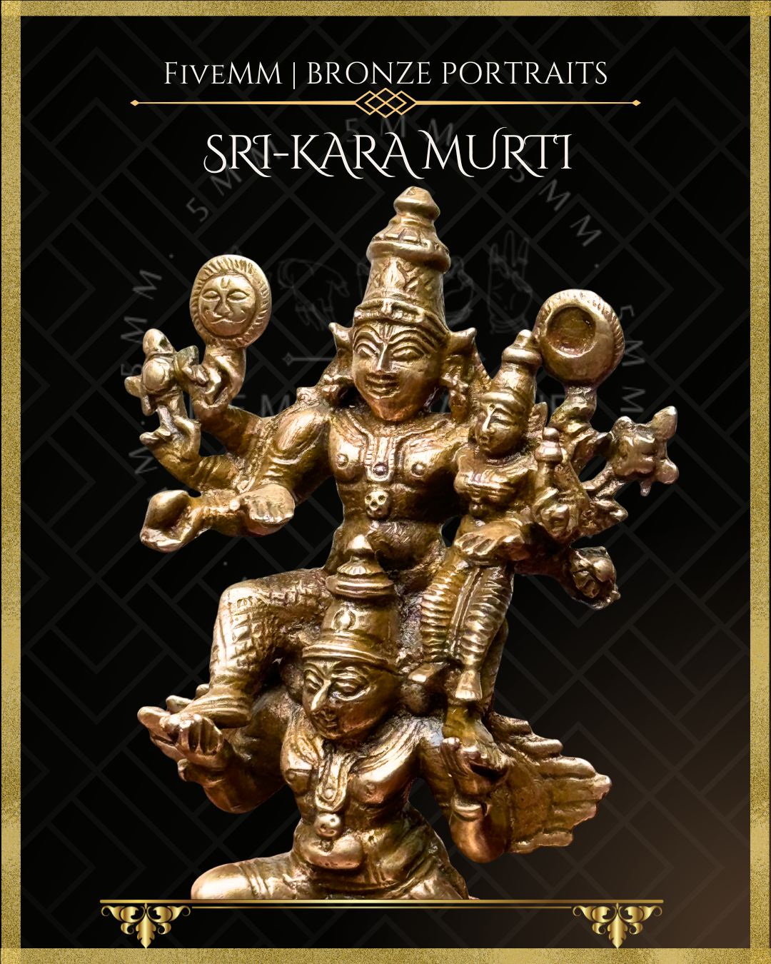 Bronze Panchaloha statue of Vishnu with Lakshmi seated on Garuda with intricate detailing
