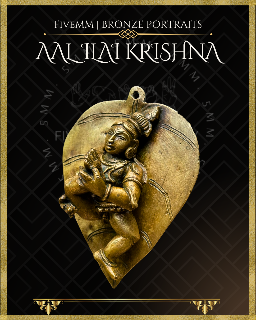 Baby Krishna on Leaf Panchaloha Bronze statue – Shilpa Sastra iconography, handcrafted lost wax casting – Left facing view