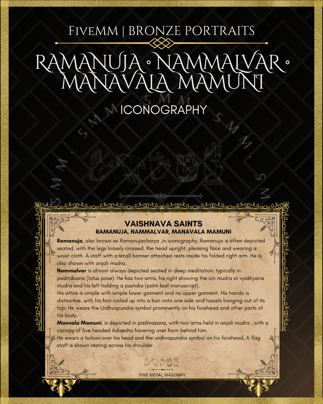 3" Vaishnava Saints: Ramanujacharya, Nammalvar, Manavalamamuni