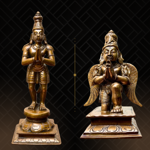 Hanuman Panchaloha Bronze statue – Shilpa Sastra iconography, handcrafted lost wax casting – Front view